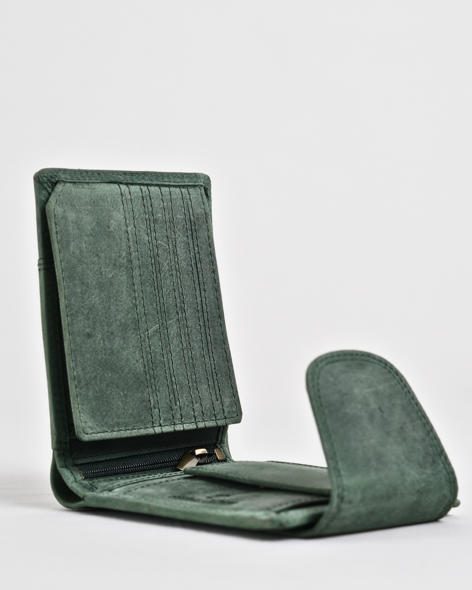 Derby - Men’s Original Leather Wallet (Rugged Green) - Image 3