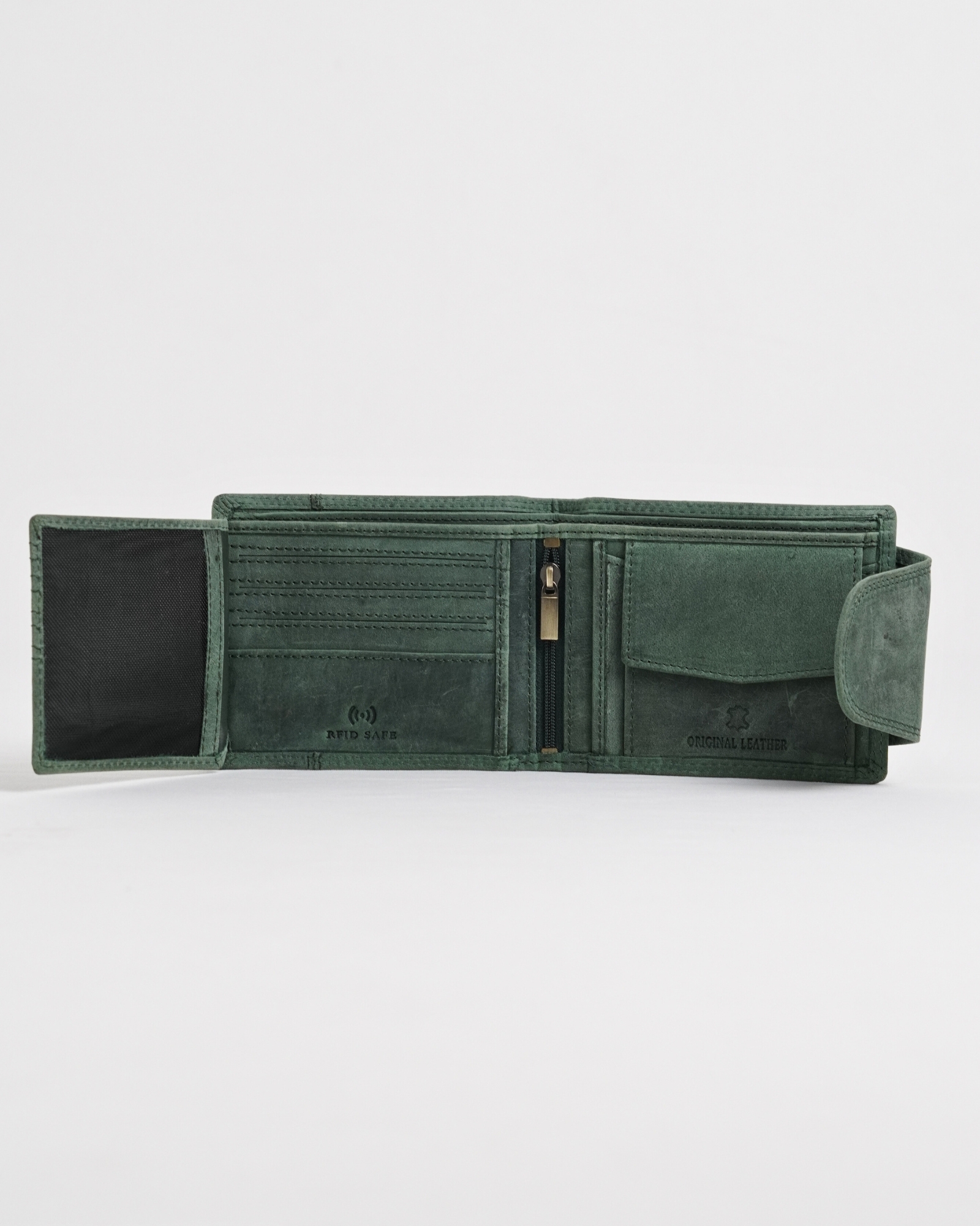 Derby - Men’s Original Leather Wallet (Rugged Green) - Image 8