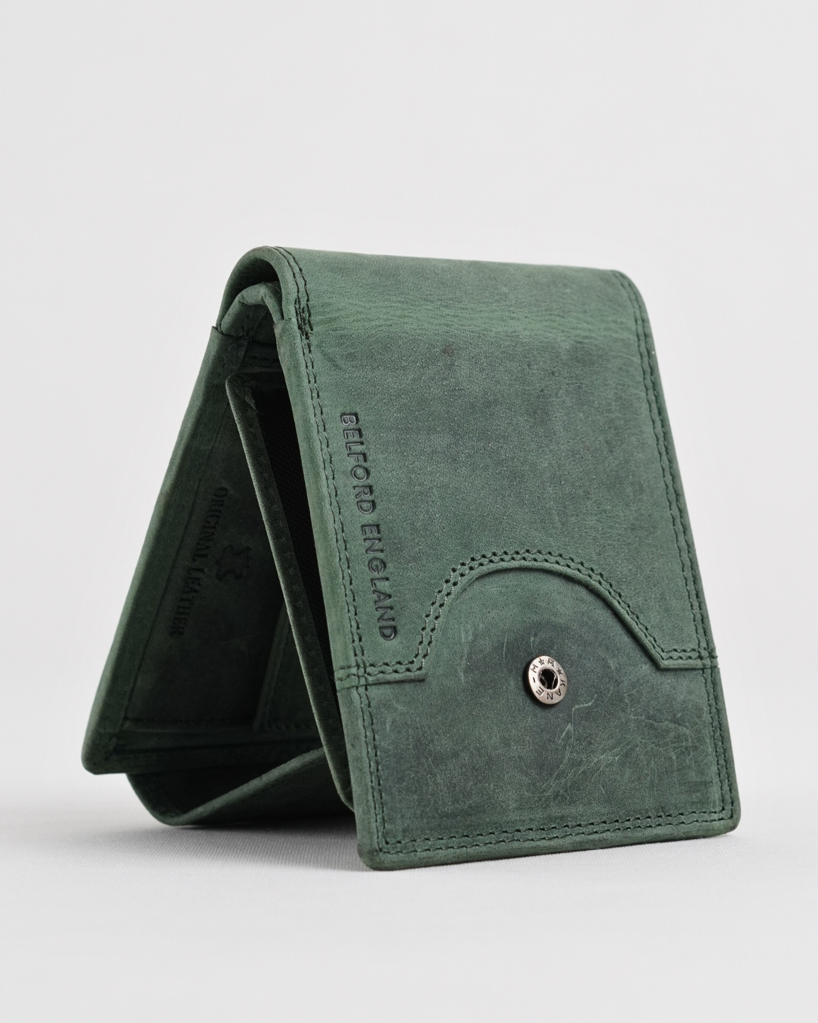 Derby - Men’s Original Leather Wallet (Rugged Green) - Image 9