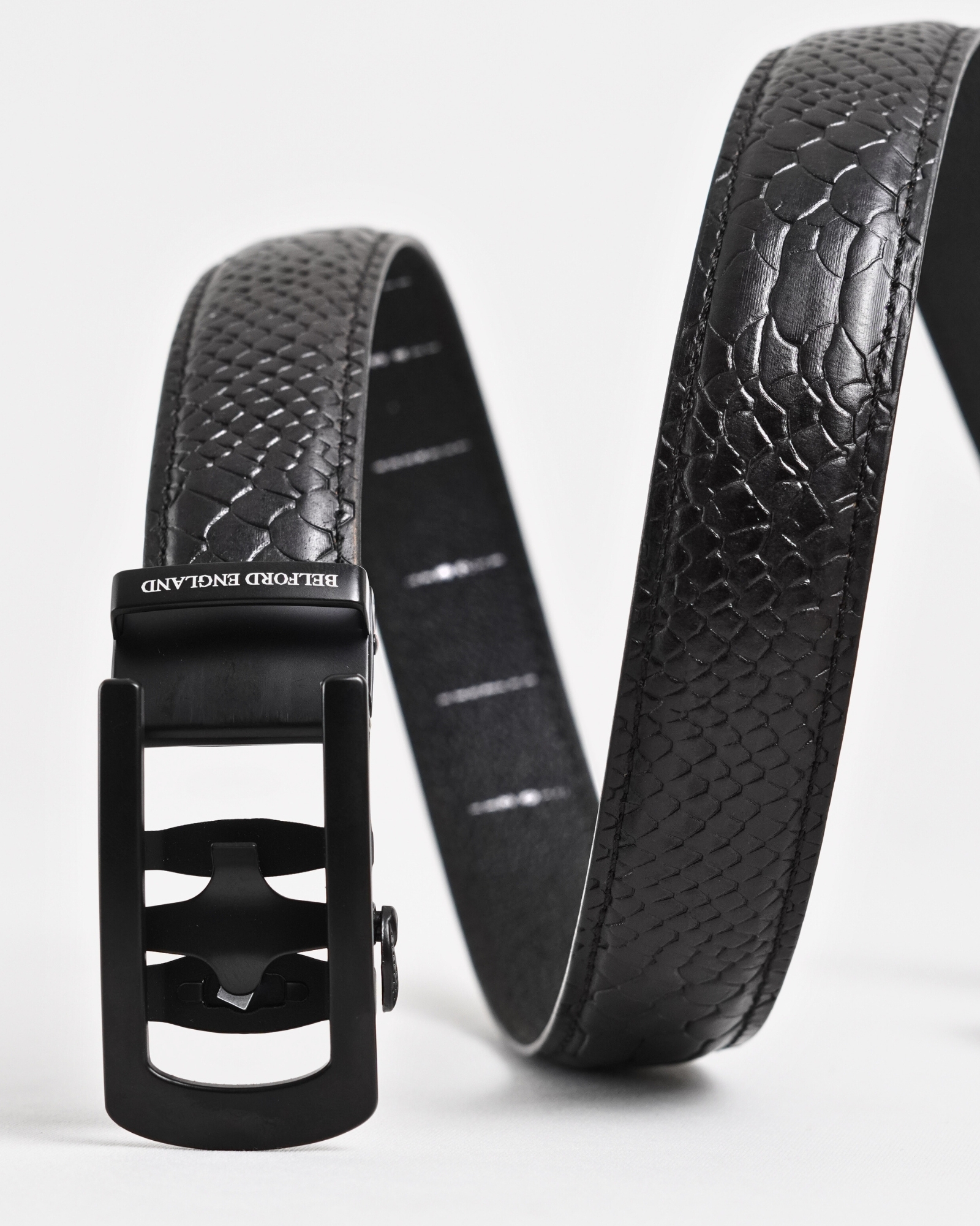 Oxford Men's Original Leather Belt  (Python Black)  28-44 - Image 2