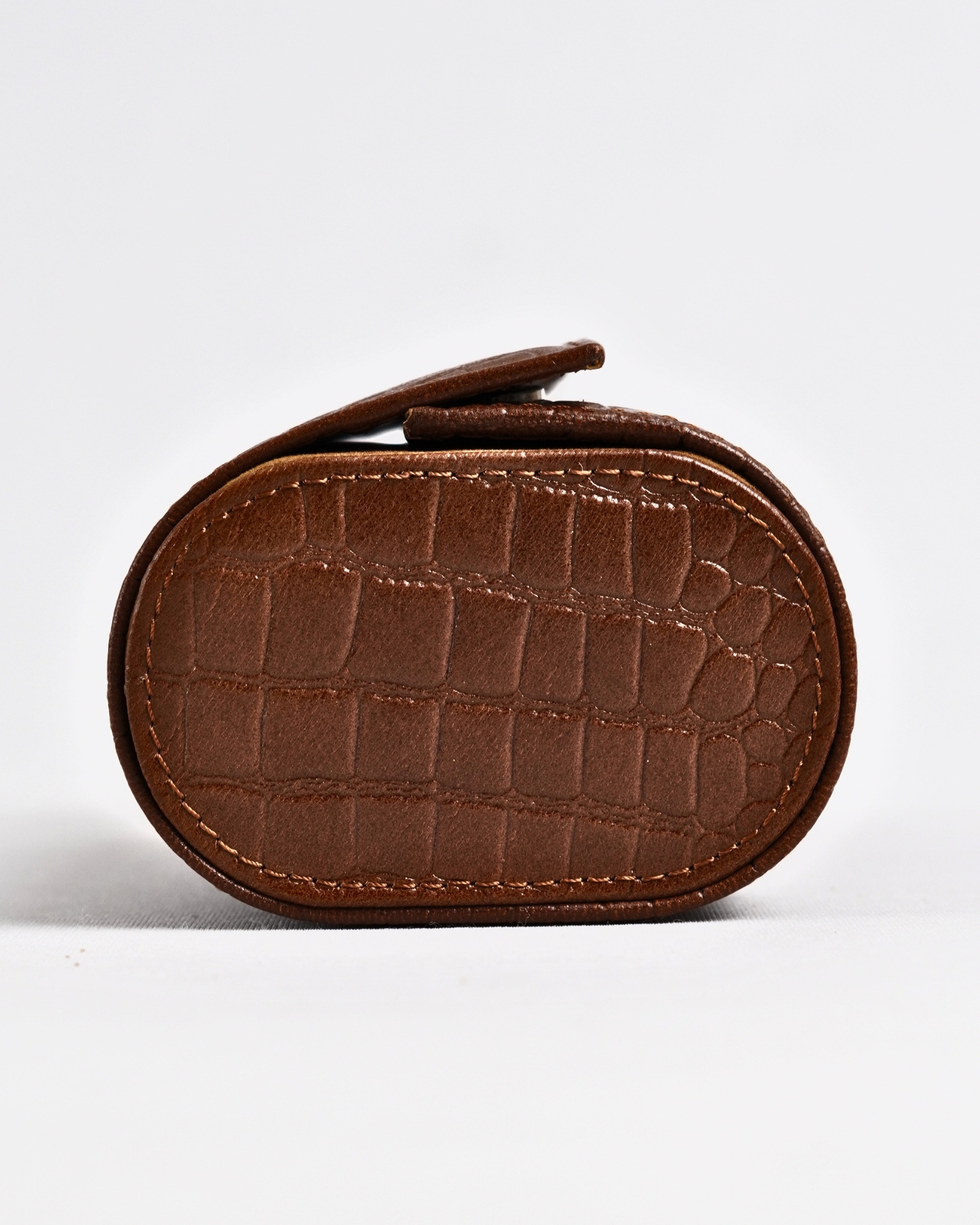 Bulgaria – Hand Crafted Original Leather Watch Box (3 Slots, Croco Brown) - Image 7