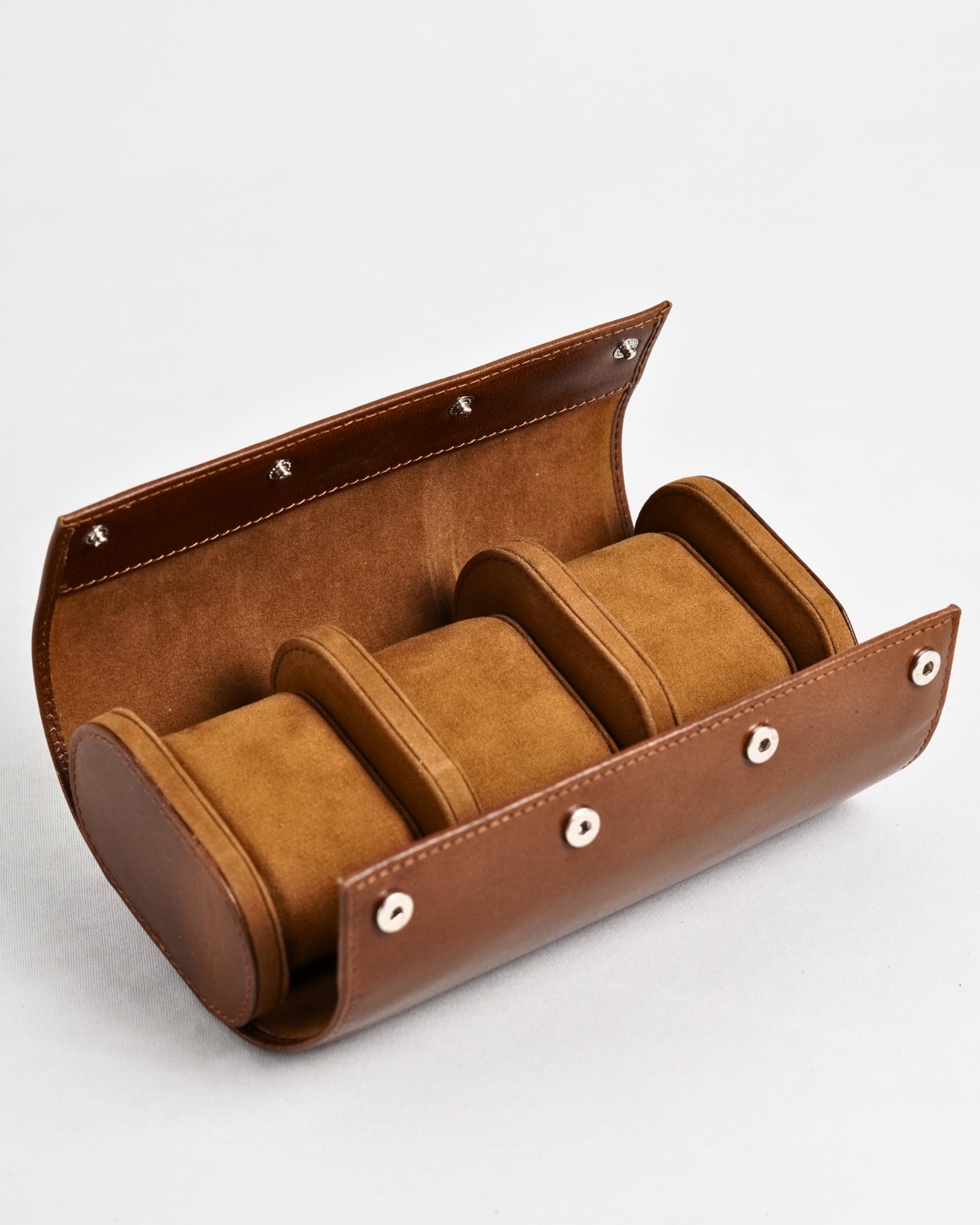 Bulgaria – Hand Crafted Original Leather Watch Box (3 Slots, Rich Brown) - Image 4