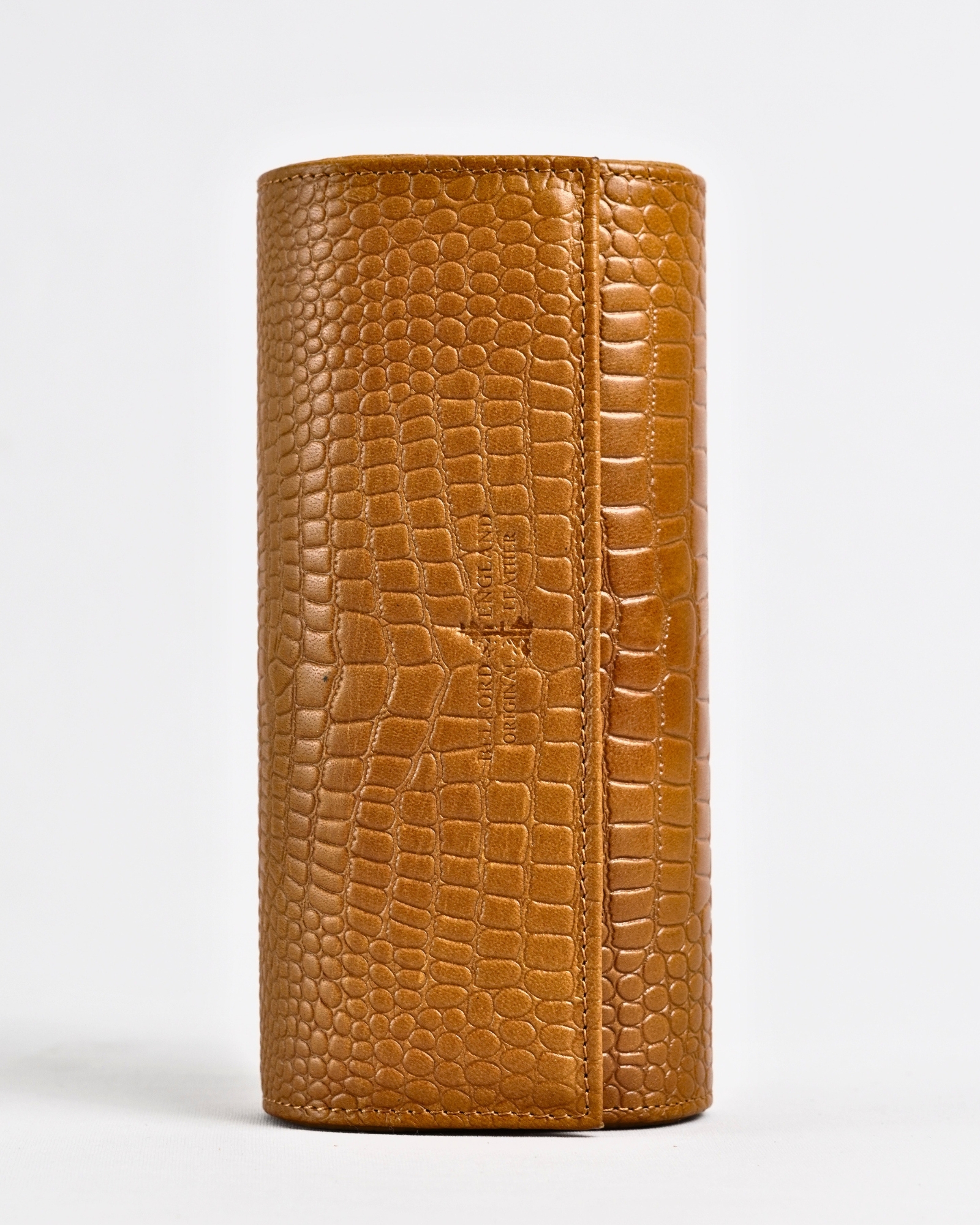 Bulgaria – Hand Crafted Original Leather Watch Box (3  Slots, Croco Tan) - Image 3