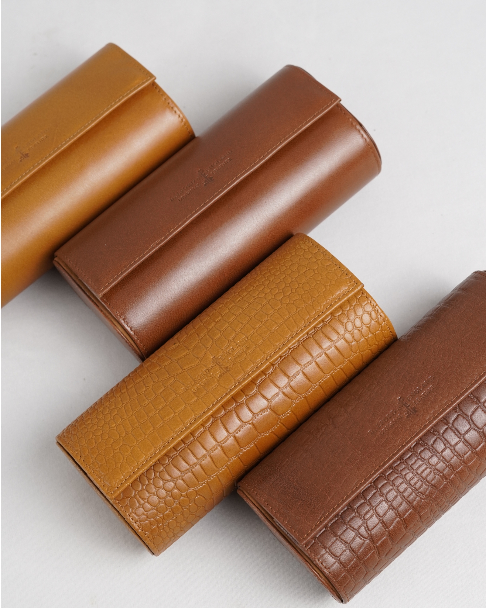 Bulgaria – Hand Crafted Original Leather Watch Box (3 Slots, Croco Brown) - Image 12