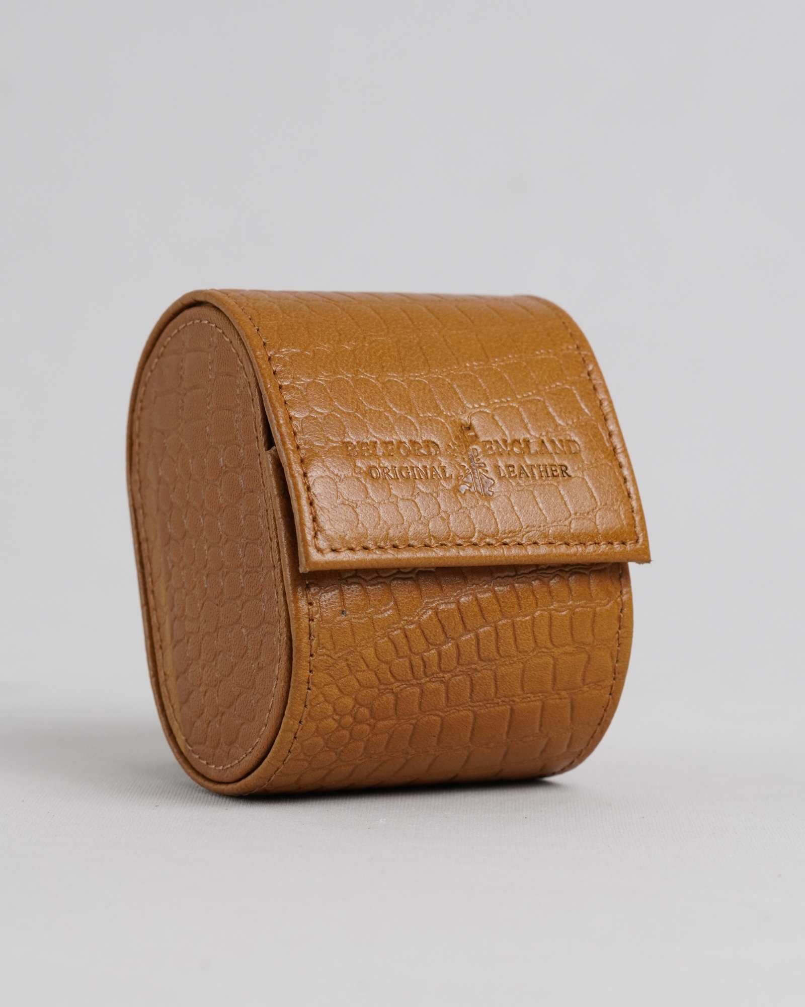 Bulgaria – Hand Crafted Original Leather Watch Box  (Croco Tan) - Image 5