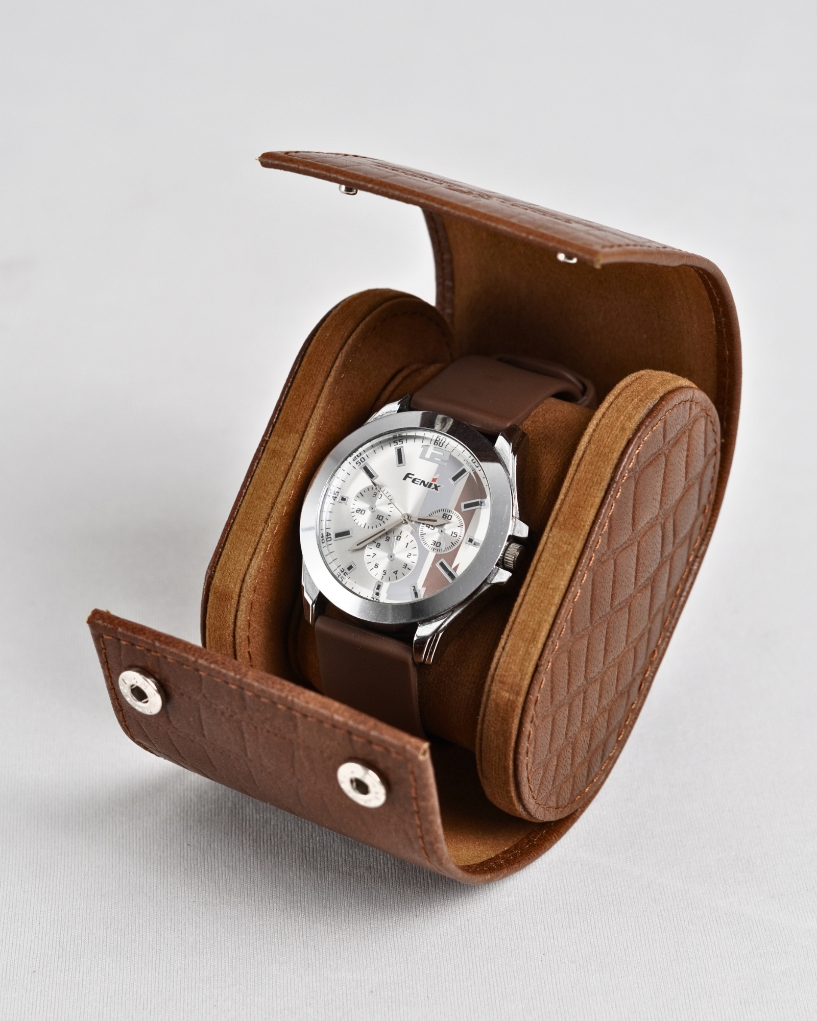 Bulgaria – Hand Crafted Original Leather Watch Box  (Croco Brown)