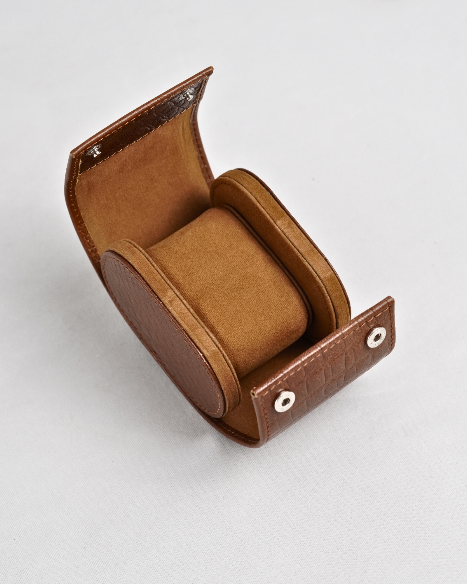 Bulgaria – Hand Crafted Original Leather Watch Box  (Croco Brown) - Image 4