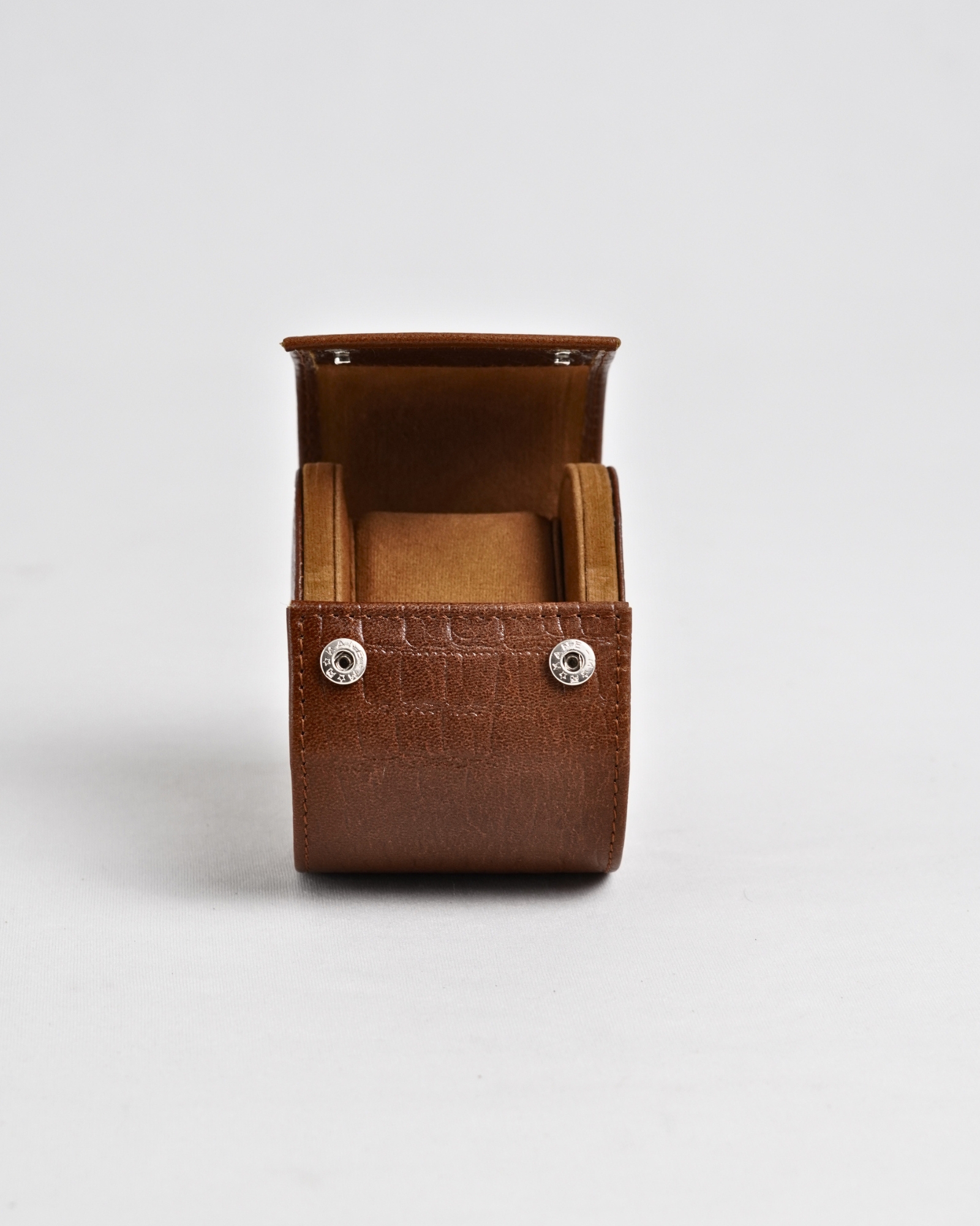 Bulgaria – Hand Crafted Original Leather Watch Box  (Croco Brown) - Image 5