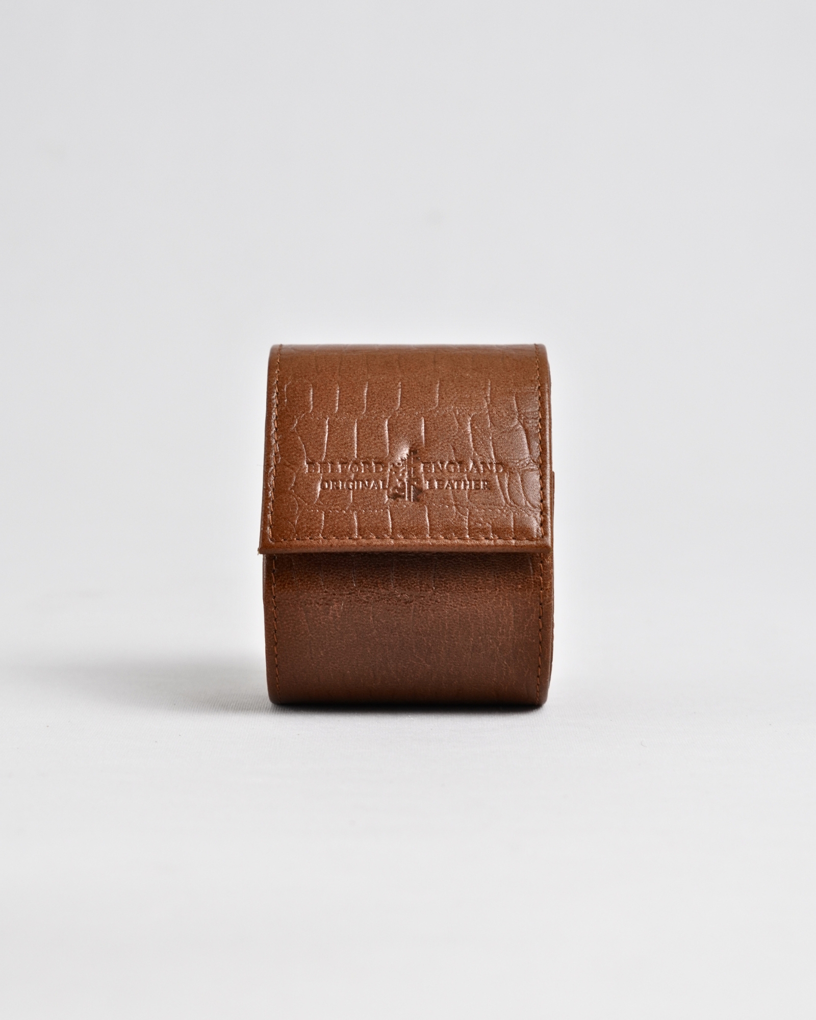 Bulgaria – Hand Crafted Original Leather Watch Box  (Croco Brown) - Image 7