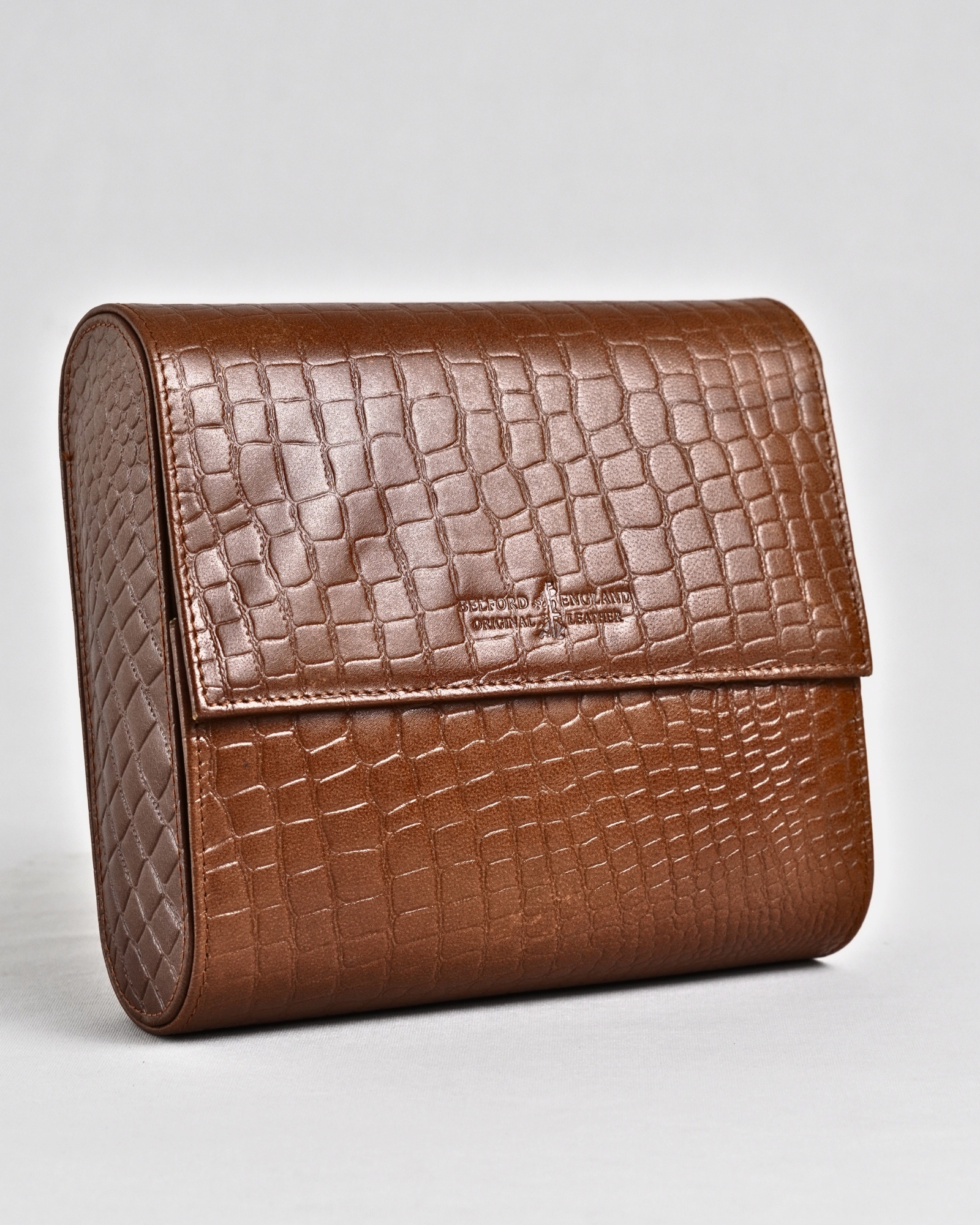 Bulgaria – Hand Crafted Original Leather Watch Box (6 Slots, Croco Brown) - Image 5