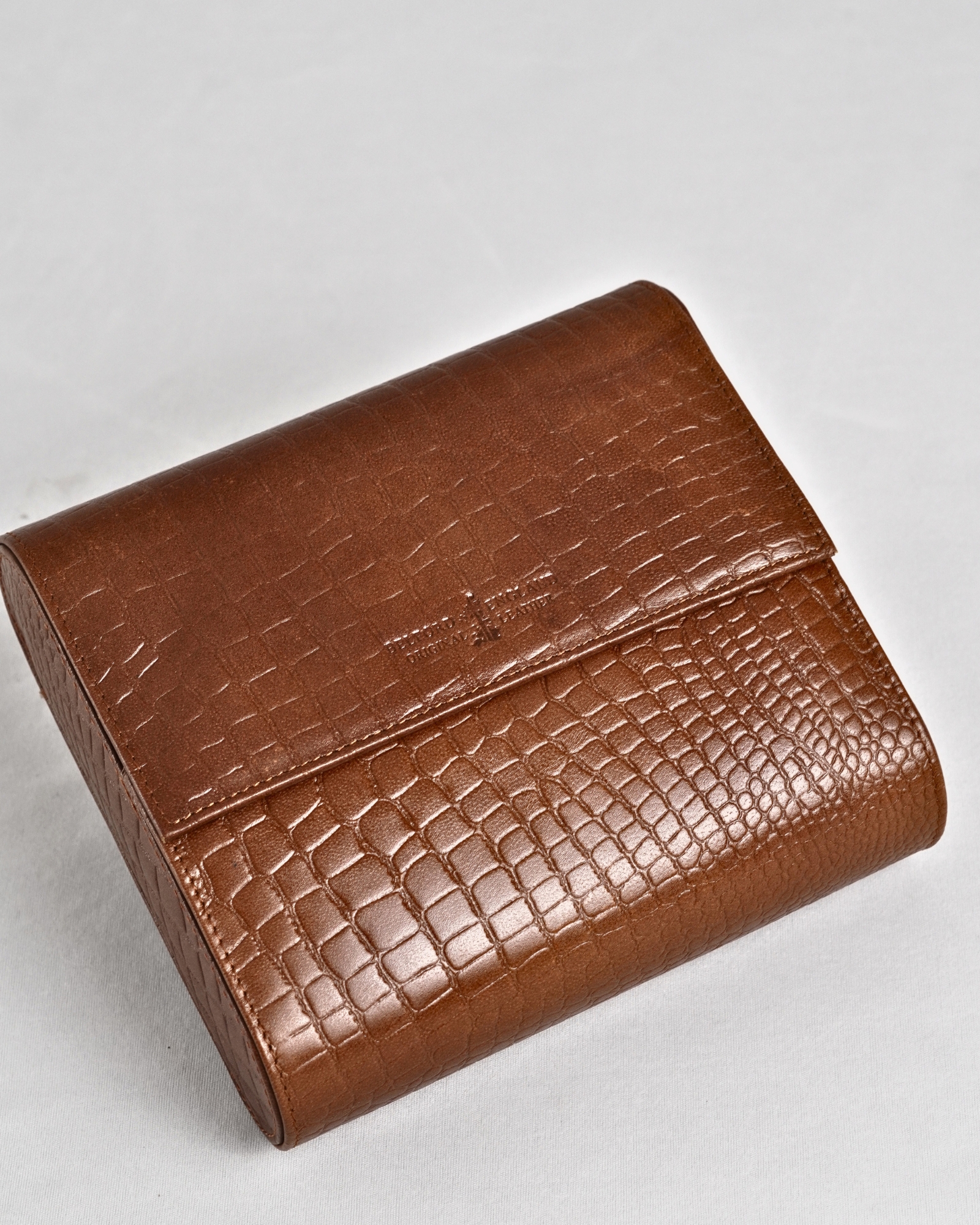 Bulgaria – Hand Crafted Original Leather Watch Box (6 Slots, Croco Brown) - Image 2