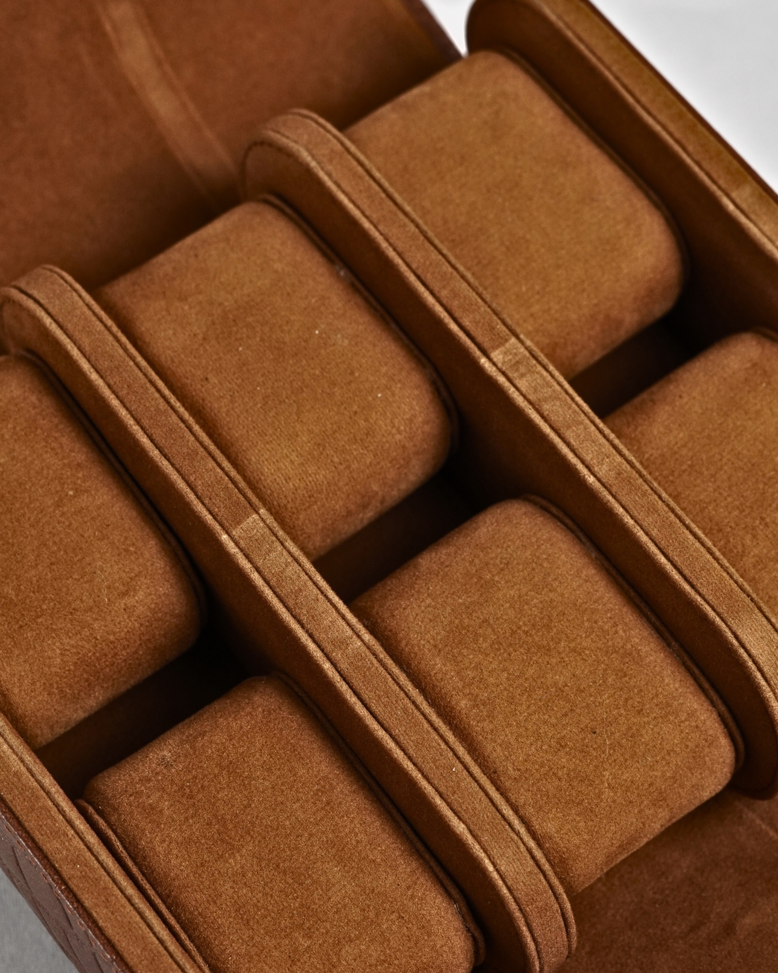 Bulgaria – Hand Crafted Original Leather Watch Box (6 Slots, Croco Brown) - Image 6