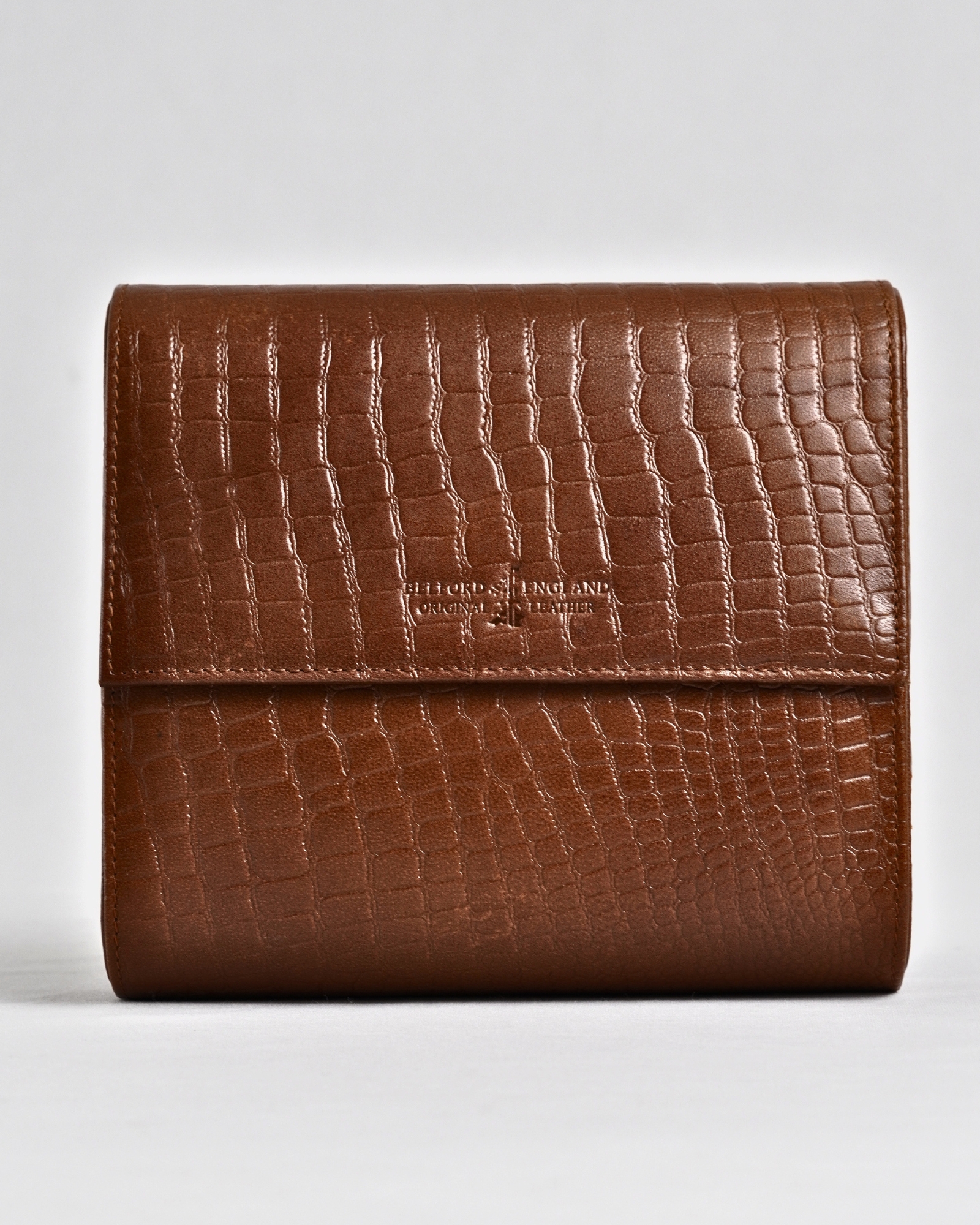 Bulgaria – Hand Crafted Original Leather Watch Box (6 Slots, Croco Brown) - Image 3