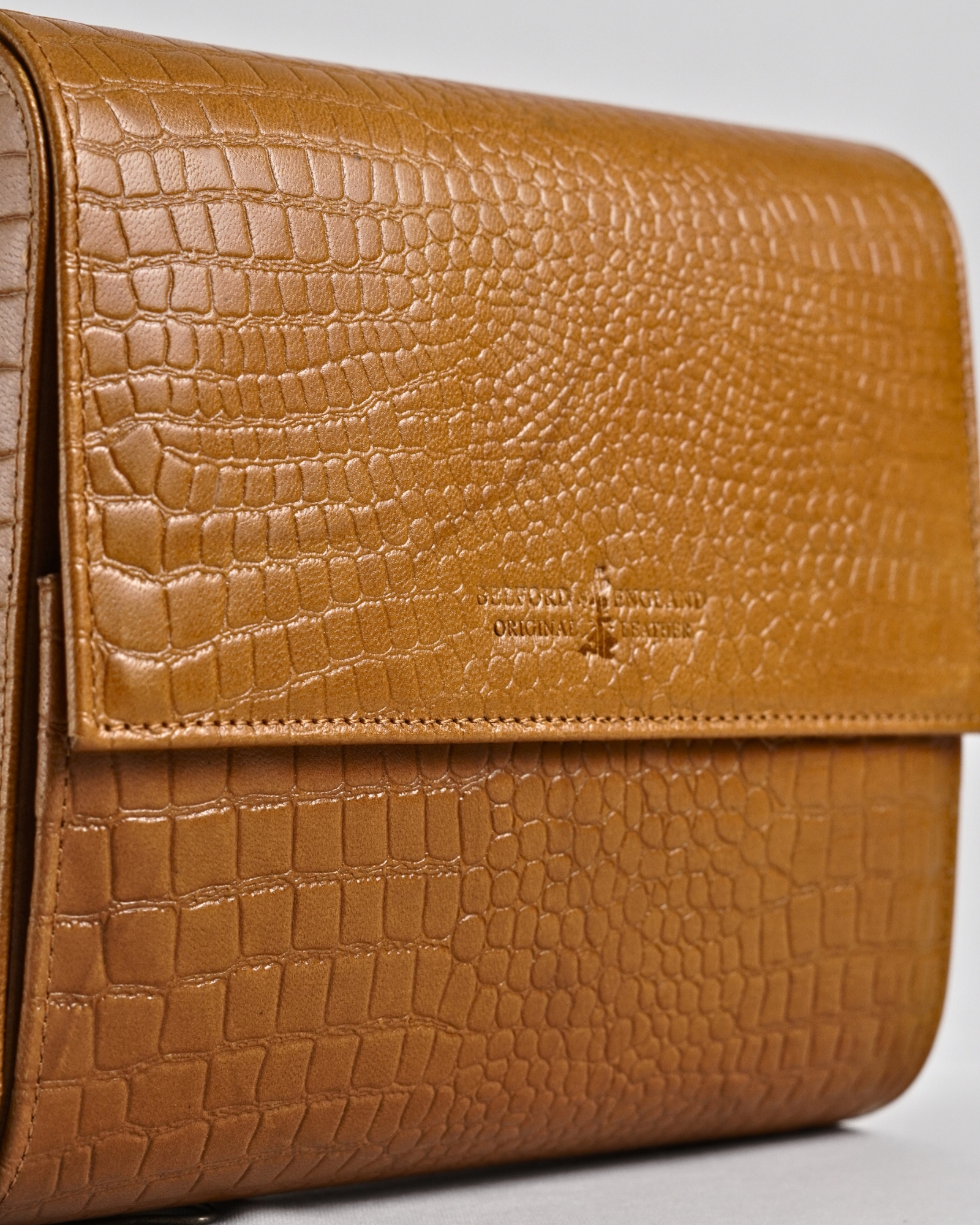 Bulgaria – Hand Crafted Original Leather Watch Box (6 Slots, Croco Tan) - Image 5