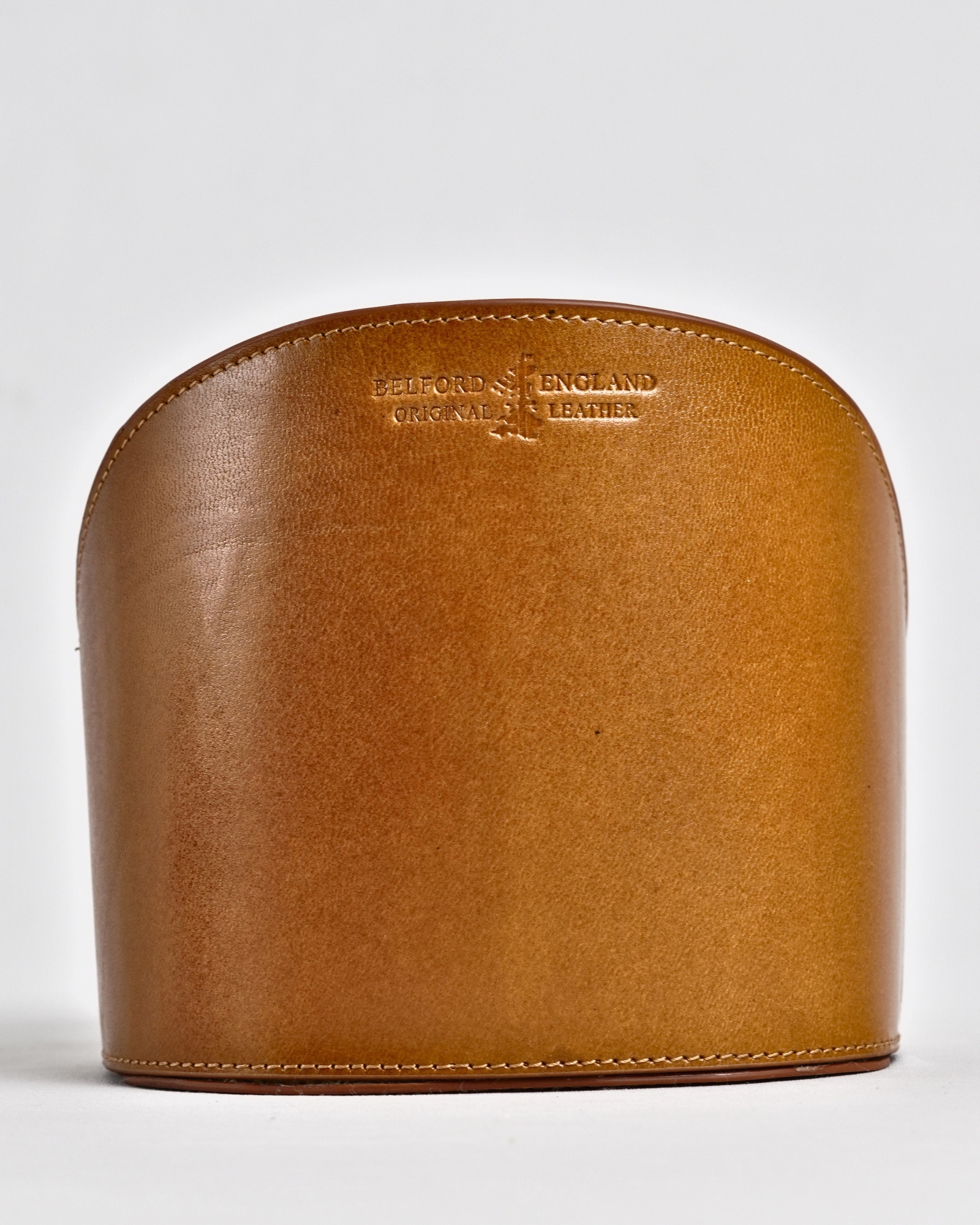 Artisan Handcrafted Original Leather  (Desk Organizer / Pen Stand)  4-Section Tan - Image 3