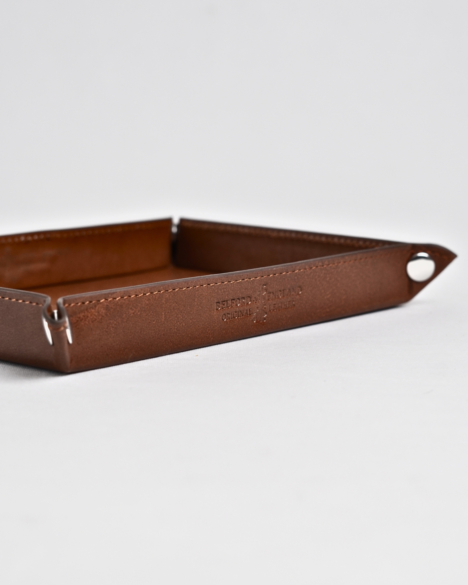 Sweden  - Hand Crafted Original Leather Valet Tray (Rich Brown) - Image 4