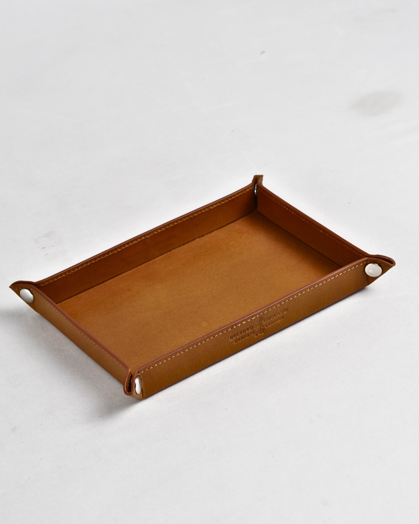 Sweden  - Hand Crafted Original Leather Valet Tray (Rich Tan)