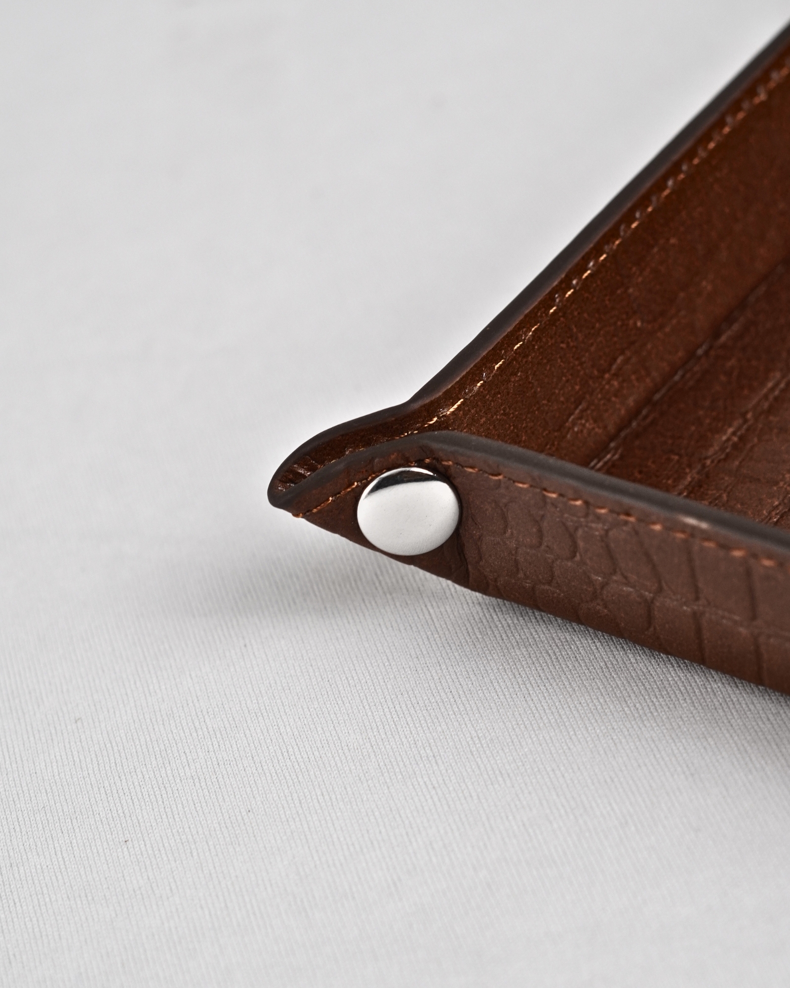 Sweden  - Hand Crafted Original Leather Valet Tray (Croco Brown) - Image 4
