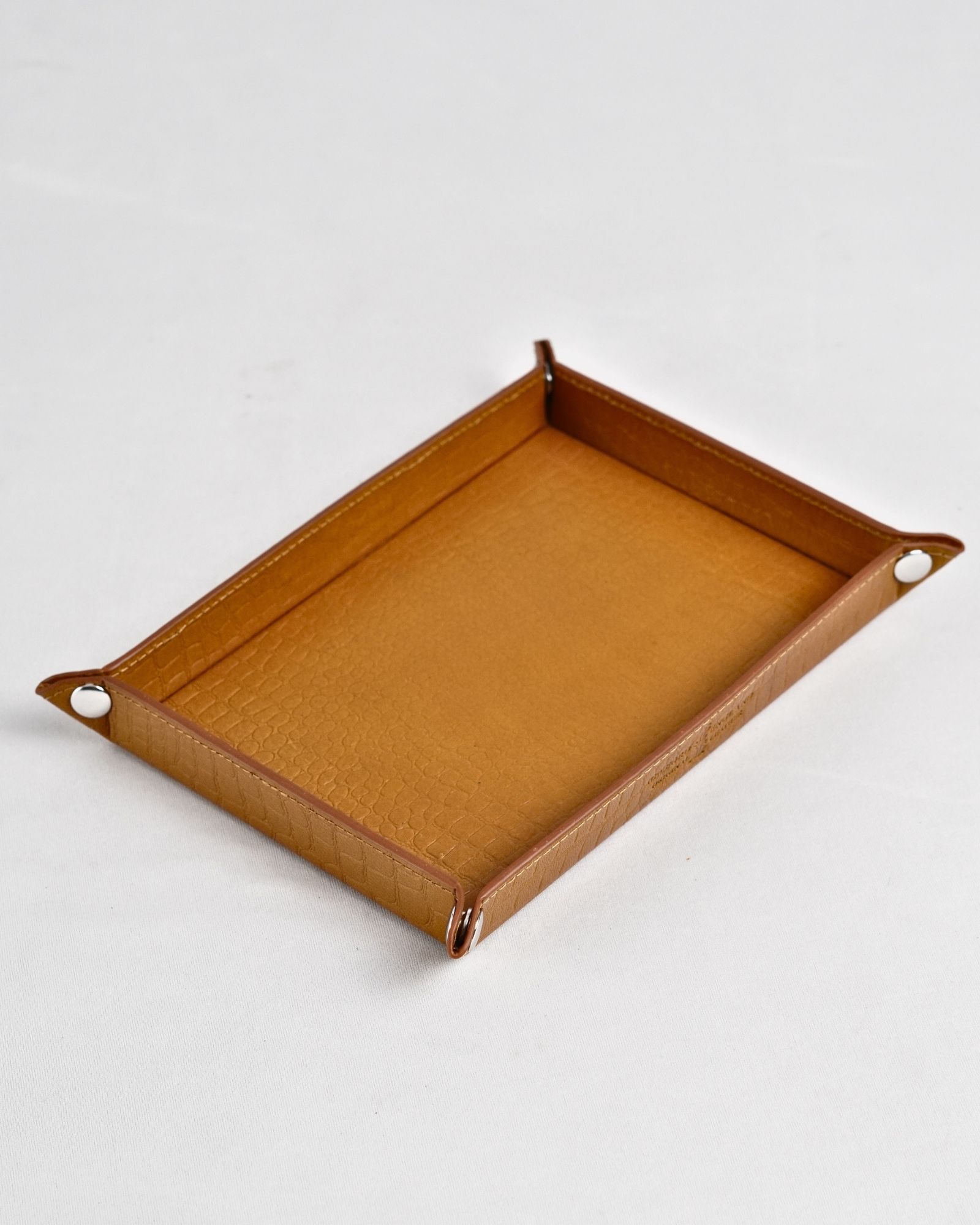 Sweden - Hand Crafted Original Leather Valet Tray (Croco Tan)