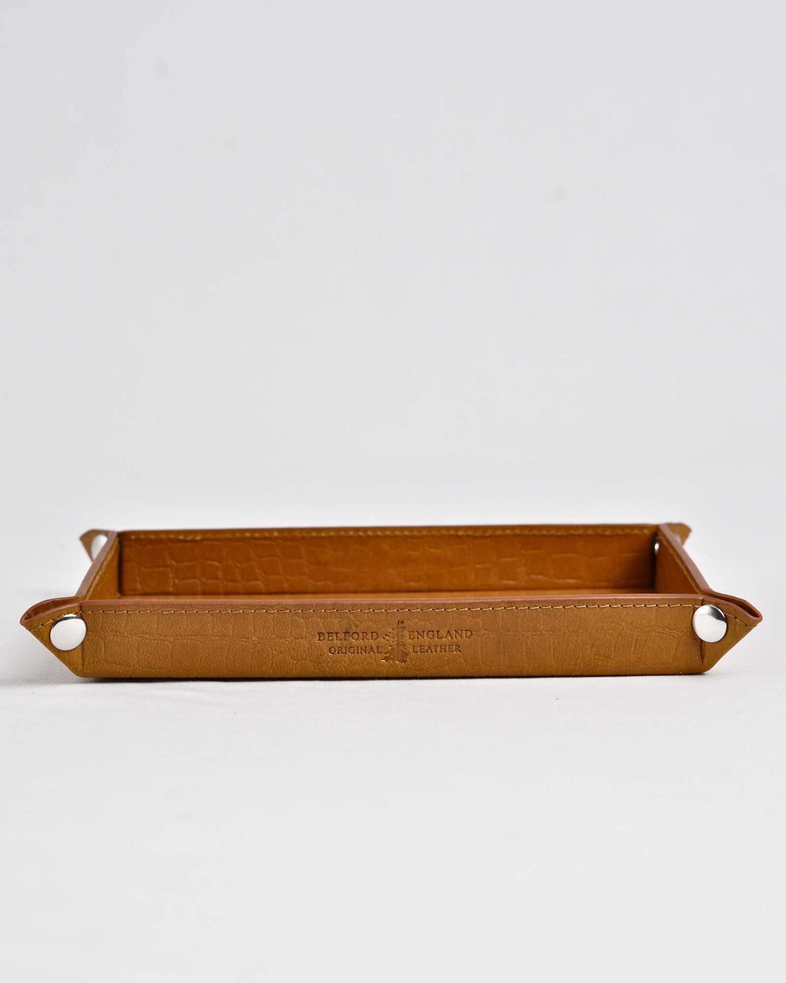 Sweden - Hand Crafted Original Leather Valet Tray (Croco Tan) - Image 3
