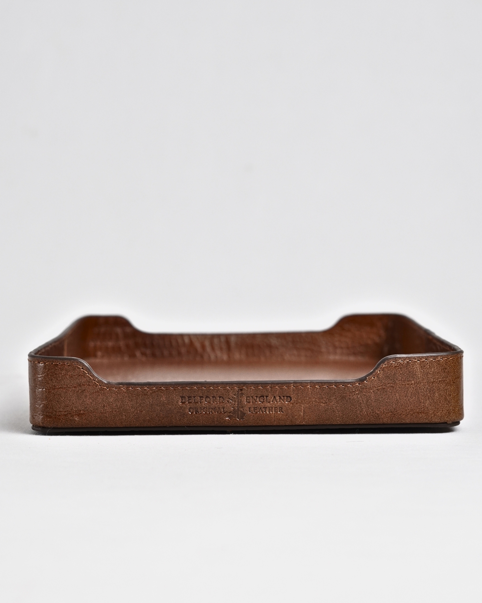 Luxe - Hand Crafted Original Leather Valet Tray (Croco Brown) - Image 2