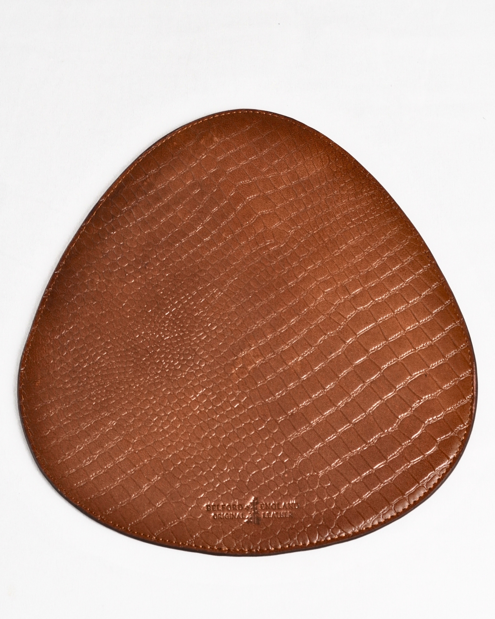 Vantage – Hand Crafted Original Leather Mouse Pad (Croco Brown) - Image 2