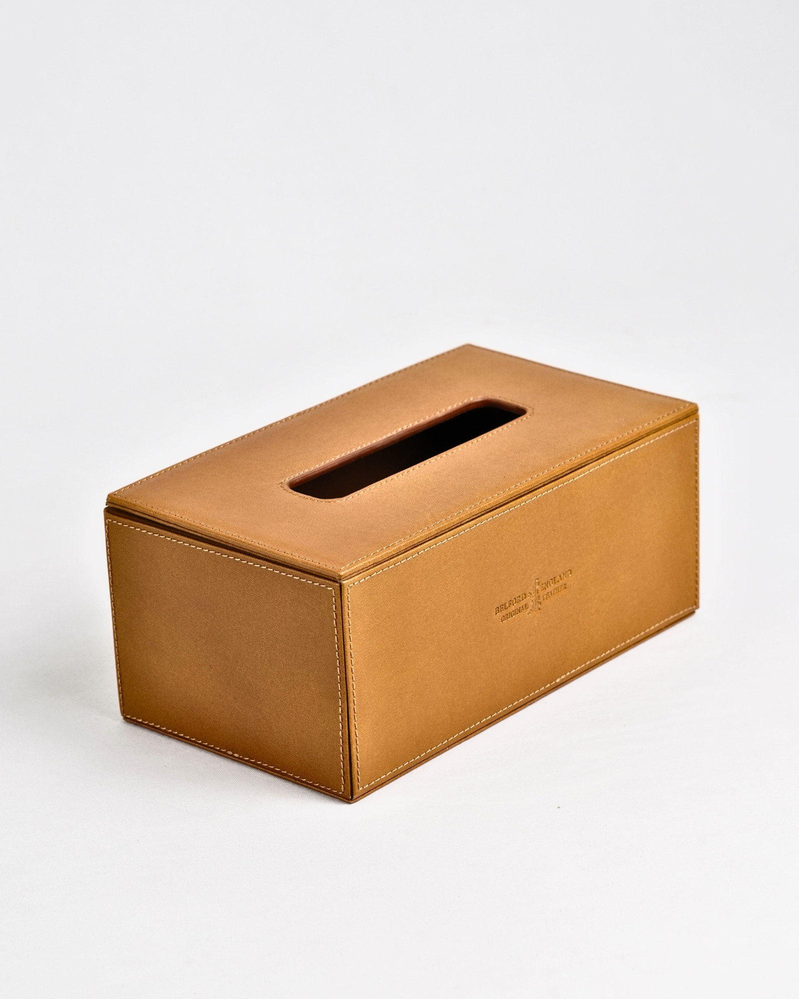 Hongkong Series - Hand Crafted Original Leather Tissue Box (Rich Tan) - Image 4