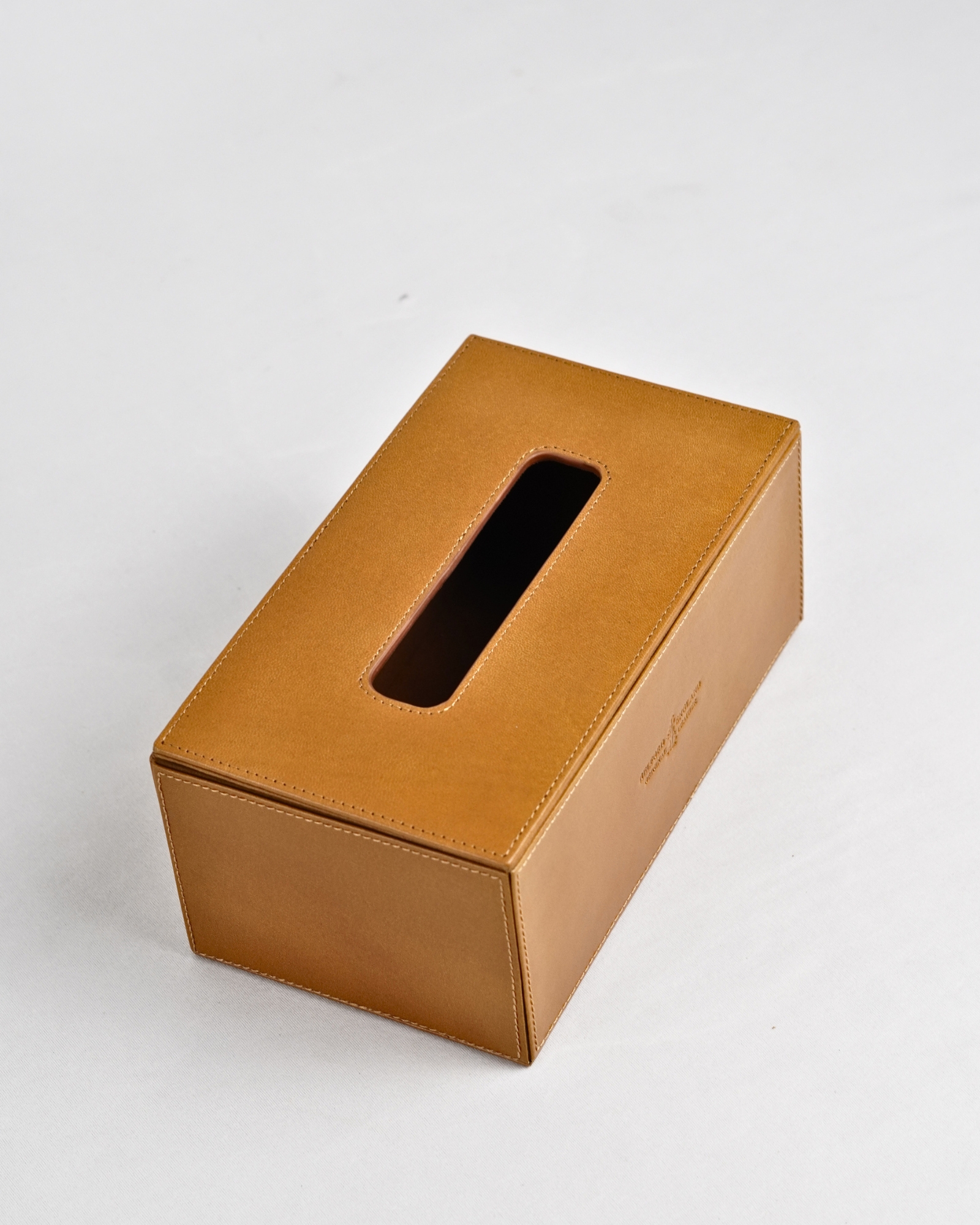 Hongkong Series - Hand Crafted Original Leather Tissue Box (Rich Tan) - Image 5