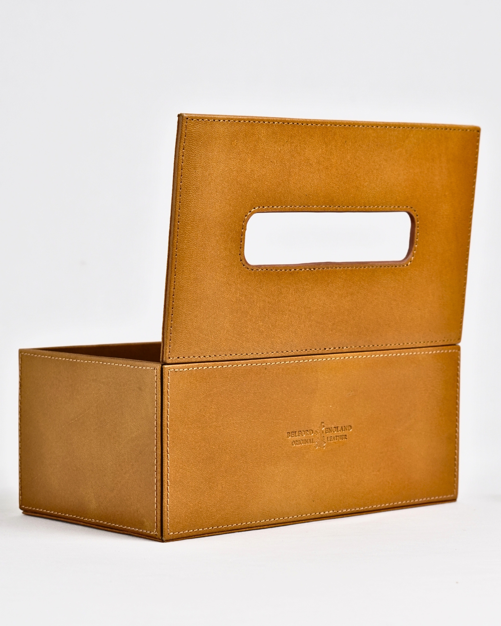 Hongkong Series - Hand Crafted Original Leather Tissue Box (Rich Tan) - Image 6