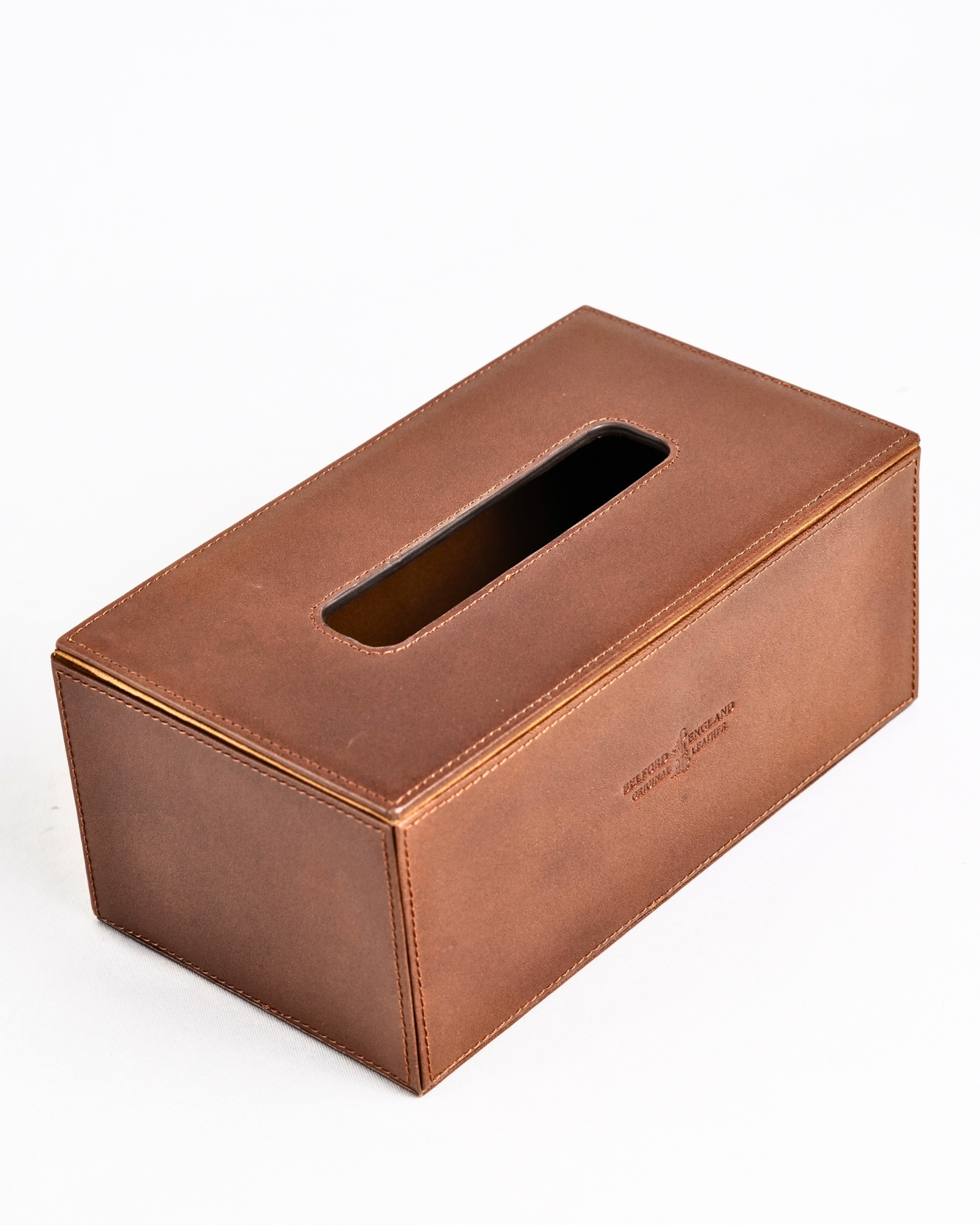 Hongkong Series  - Hand Crafted Original Leather Tissue Box (Rich Brown)