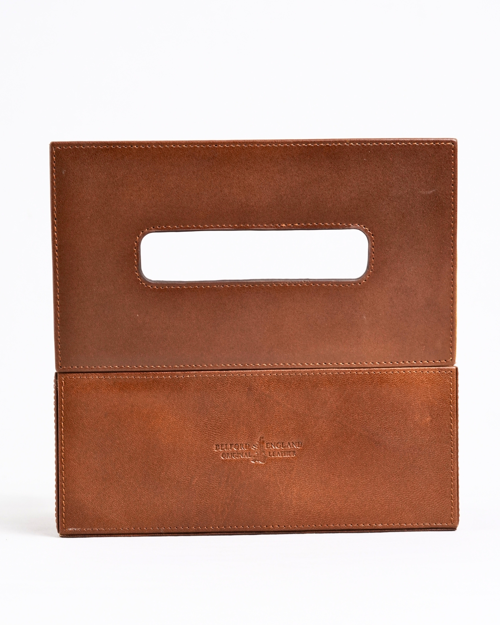 Hongkong Series  - Hand Crafted Original Leather Tissue Box (Rich Brown) - Image 2