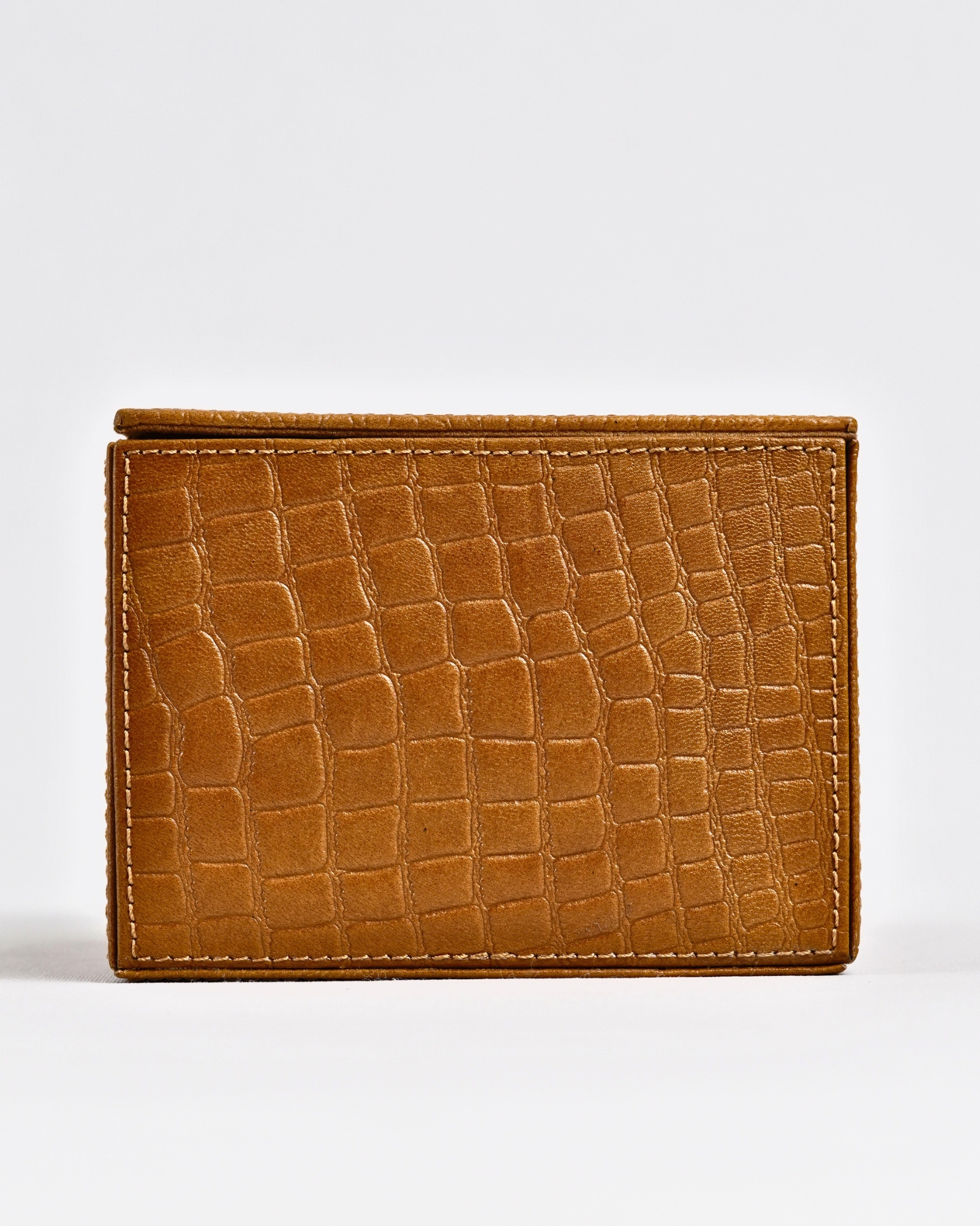 Hongkong Series - Hand Crafted Original Leather Tissue Box (Croco Tan) - Image 5