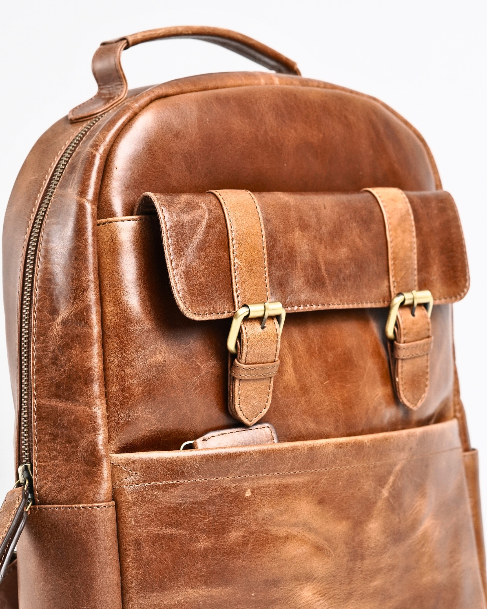 Vintage Pro X - Original Leather Backpack (Antique Brown) - Image 5