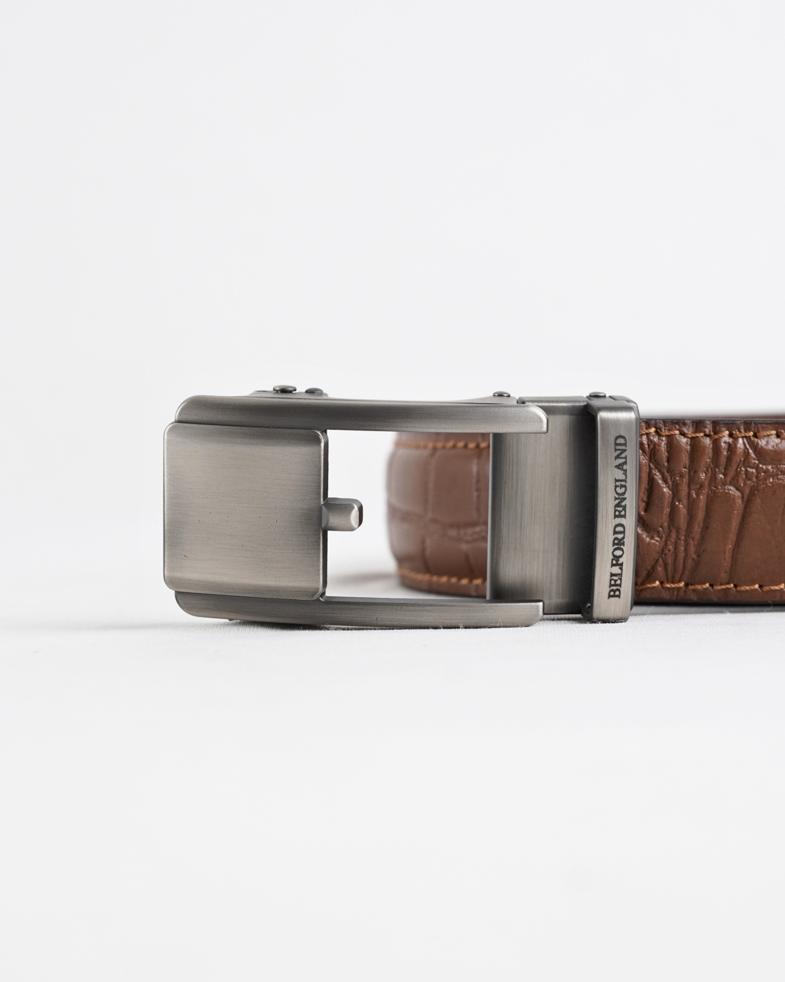 Luxemberg  Men's Original Leather Belt  (Croco Tan) - Image 4