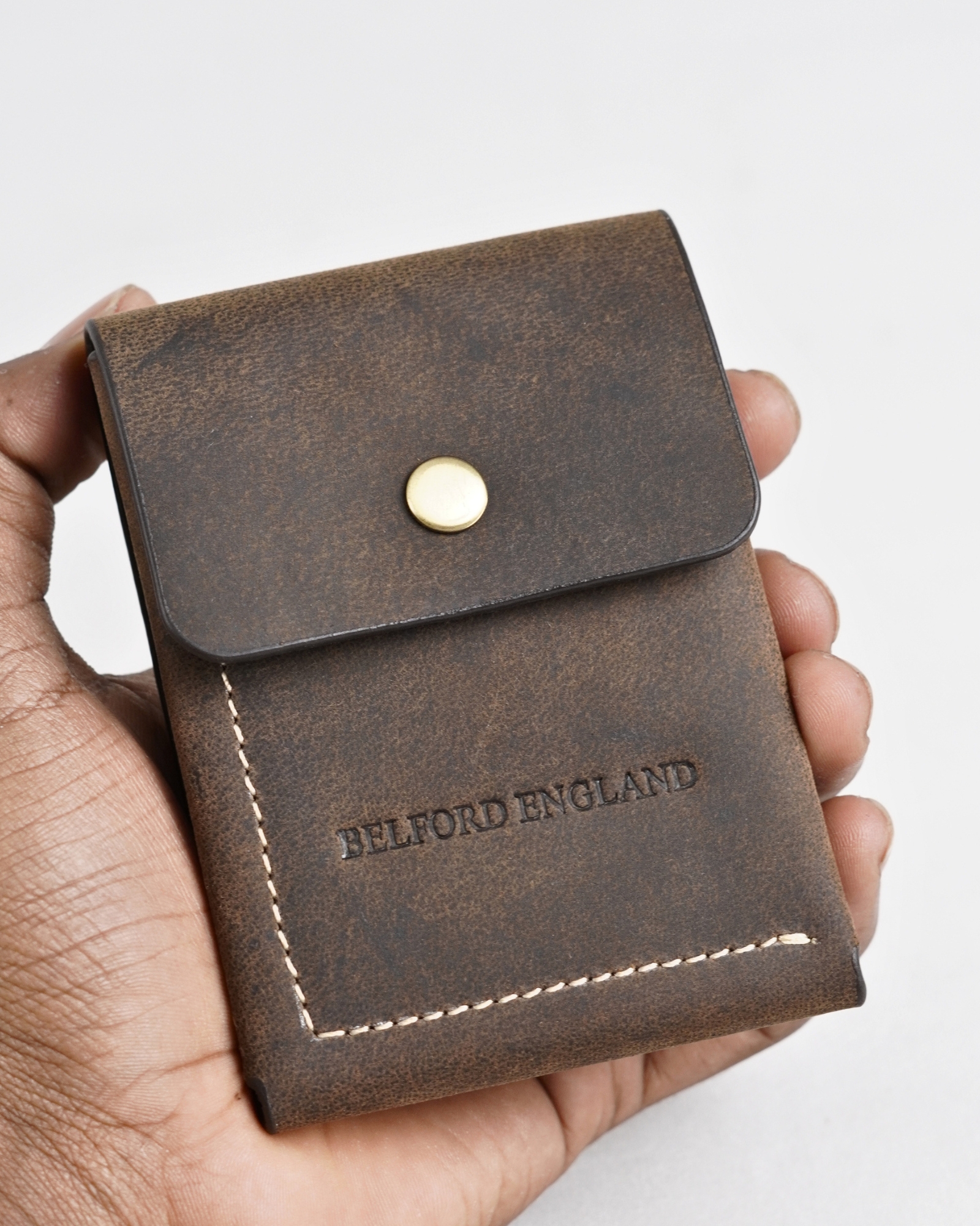 Milton - Men’s Original Leather Minimalist Wallet (Rugged Brown) - Image 5