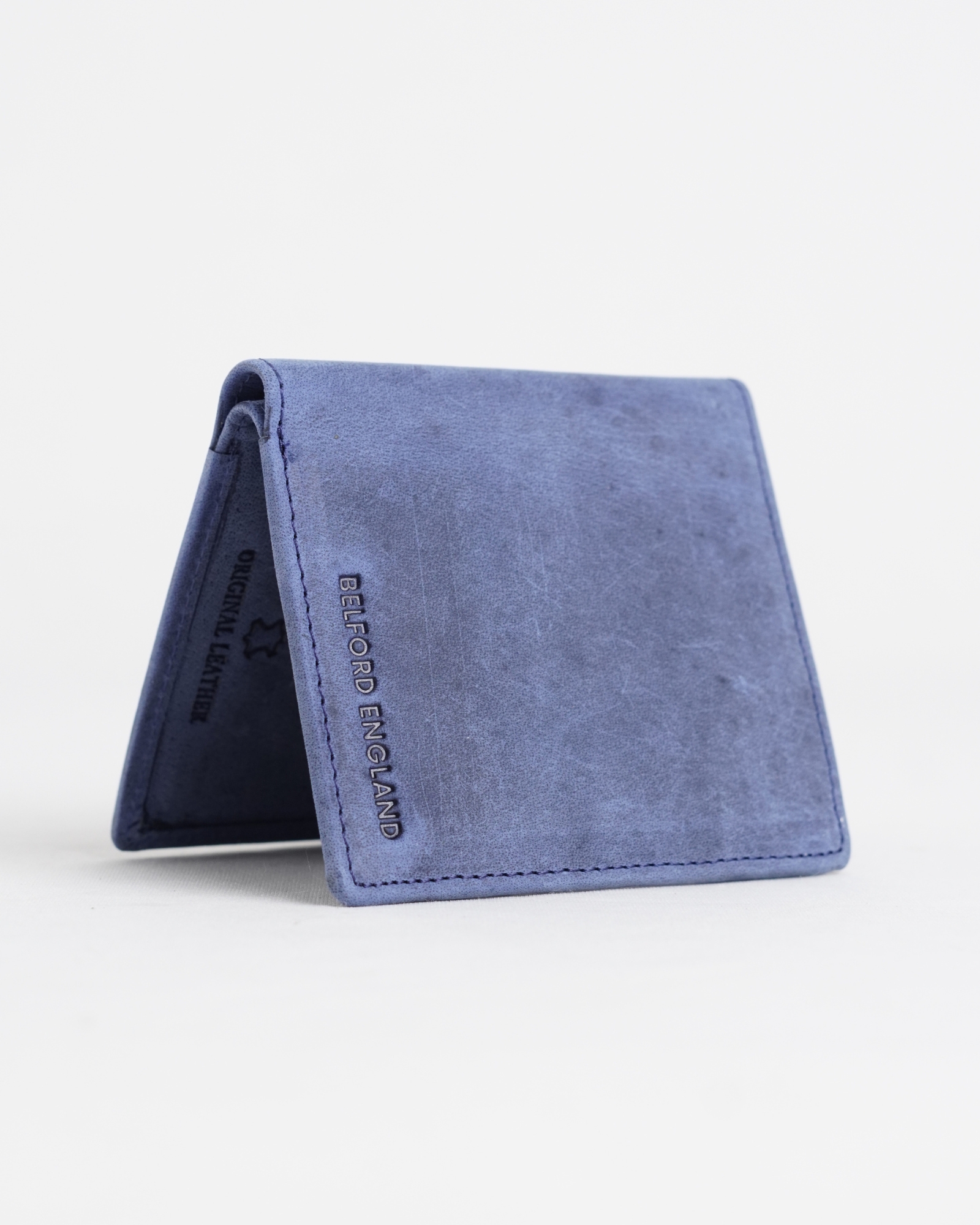 Florida (Sleek Series) - Men’s Original Leather Wallet (Rugged Blue) - Image 4