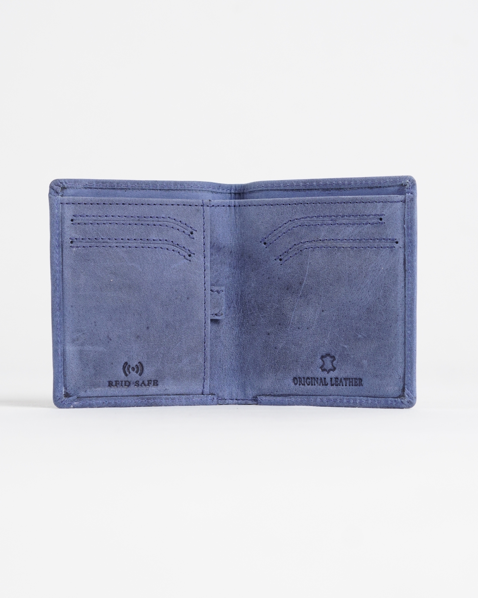Florida (Sleek Series) - Men’s Original Leather Wallet (Rugged Blue) - Image 5