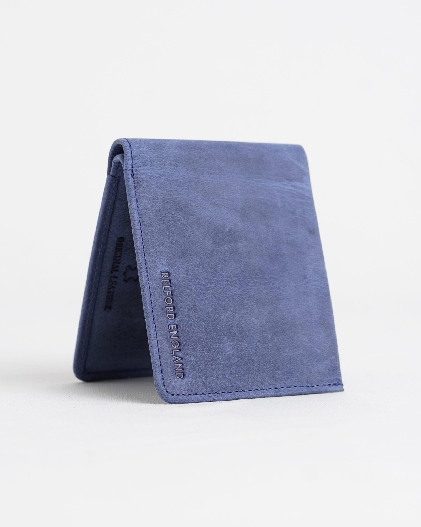 Texas (Sleek Series) - Men’s Original Leather Wallet (Rugged Blue) - Image 5