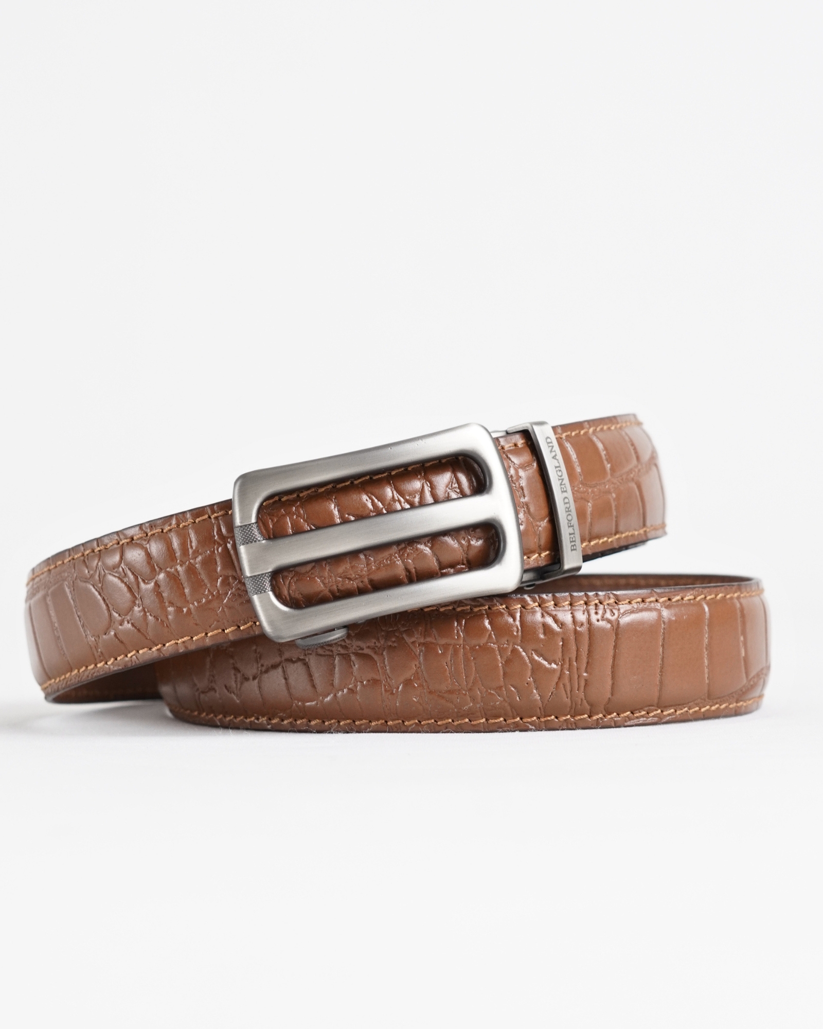 Manchester Men's Original Leather Autolock Belt (Croco Tan) - 28-44