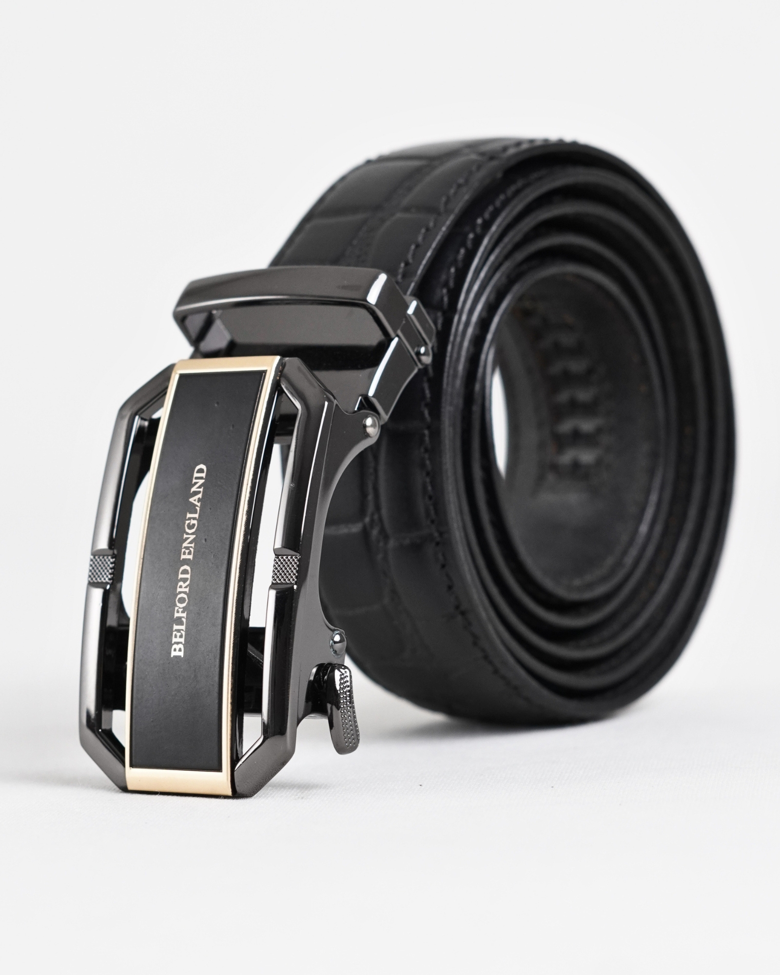 Paris Men's Original Leather Autolock Belt  (Croco Black) - 28-44 - Image 3