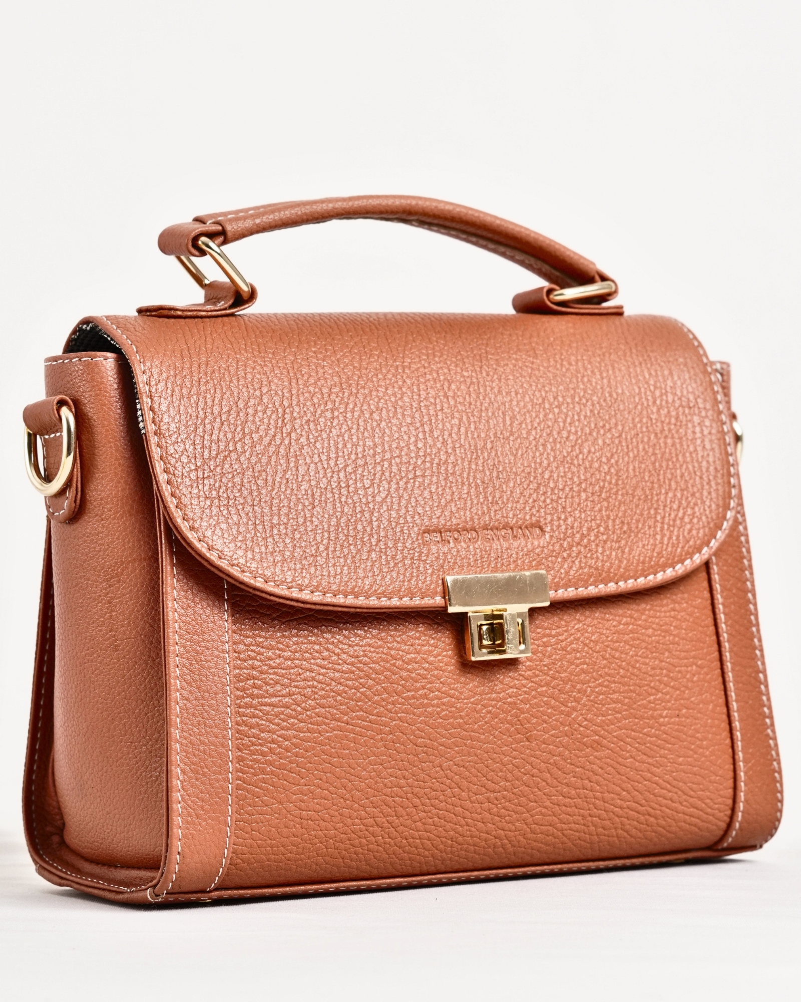 Daisy - Women's Original Leather Handbag (Saffiano Brown)