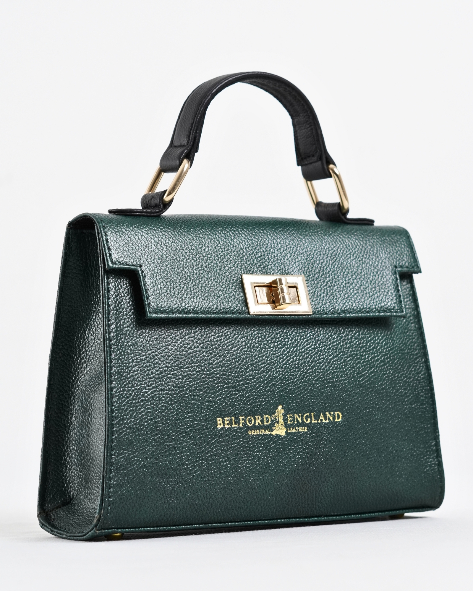 Helen  - Women's Original Leather Handbag (Luxe Green) - Image 3