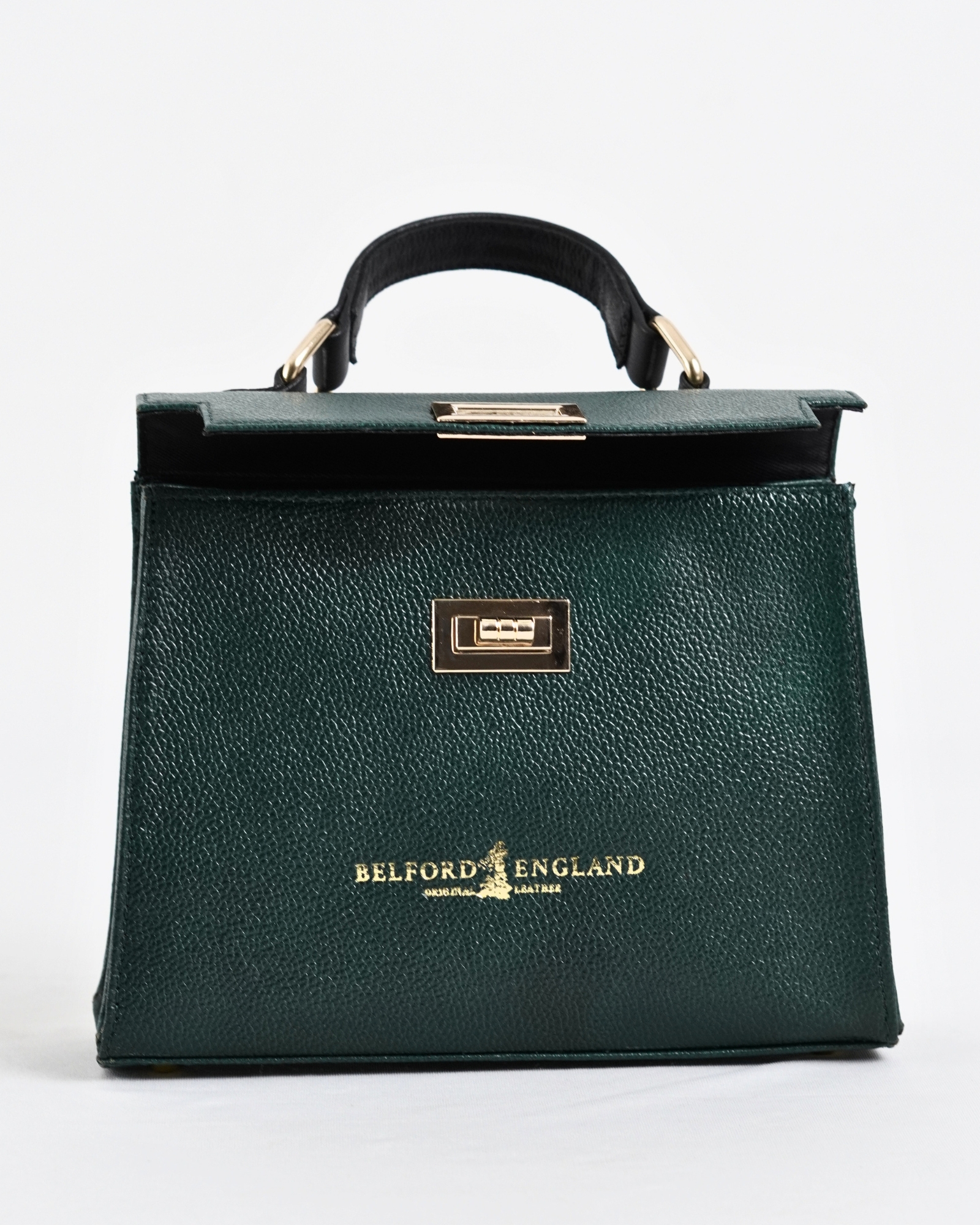 Helen  - Women's Original Leather Handbag (Luxe Green) - Image 7