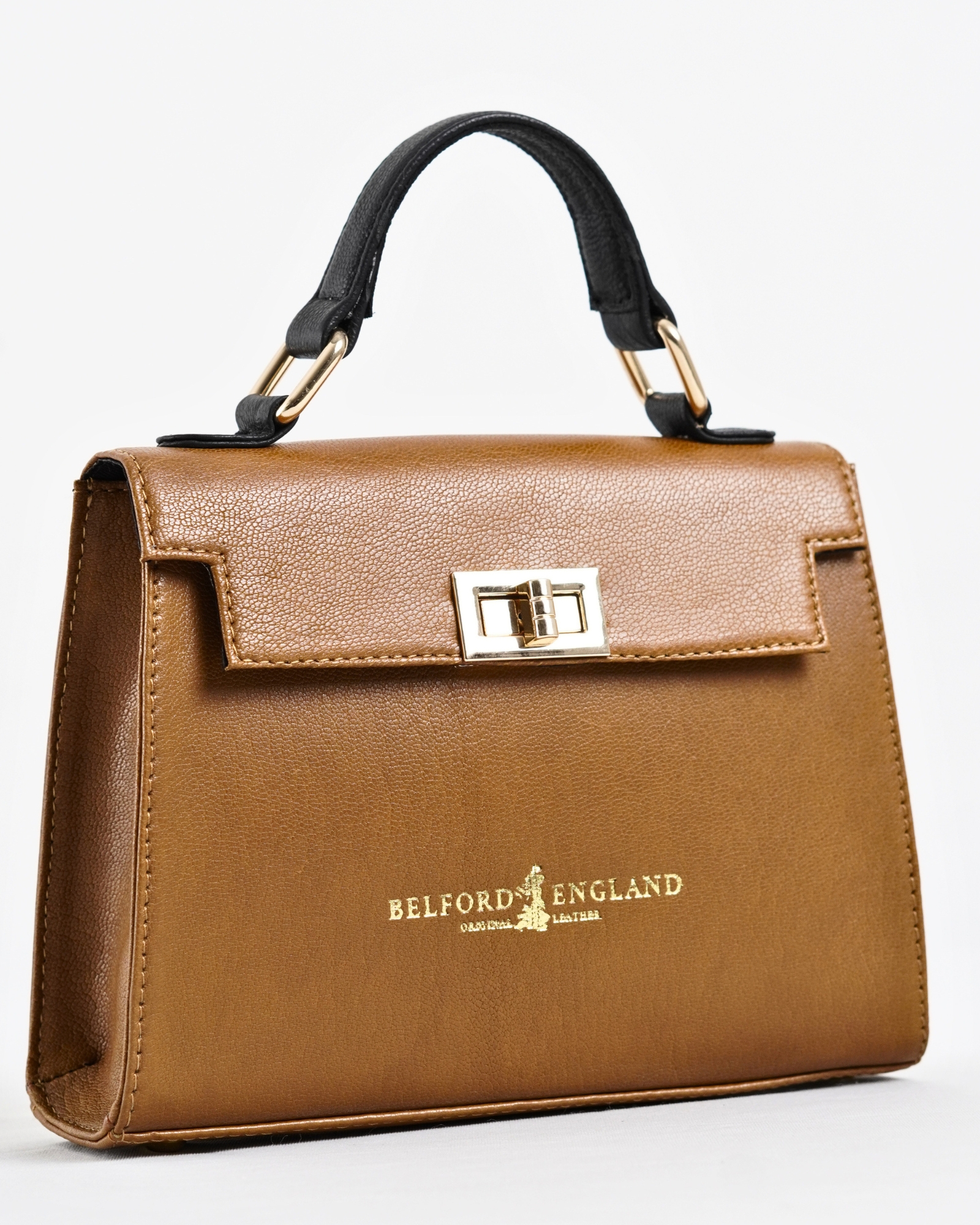 Helen  - Women's Original Leather Handbag (Luxe Tan) - Image 2