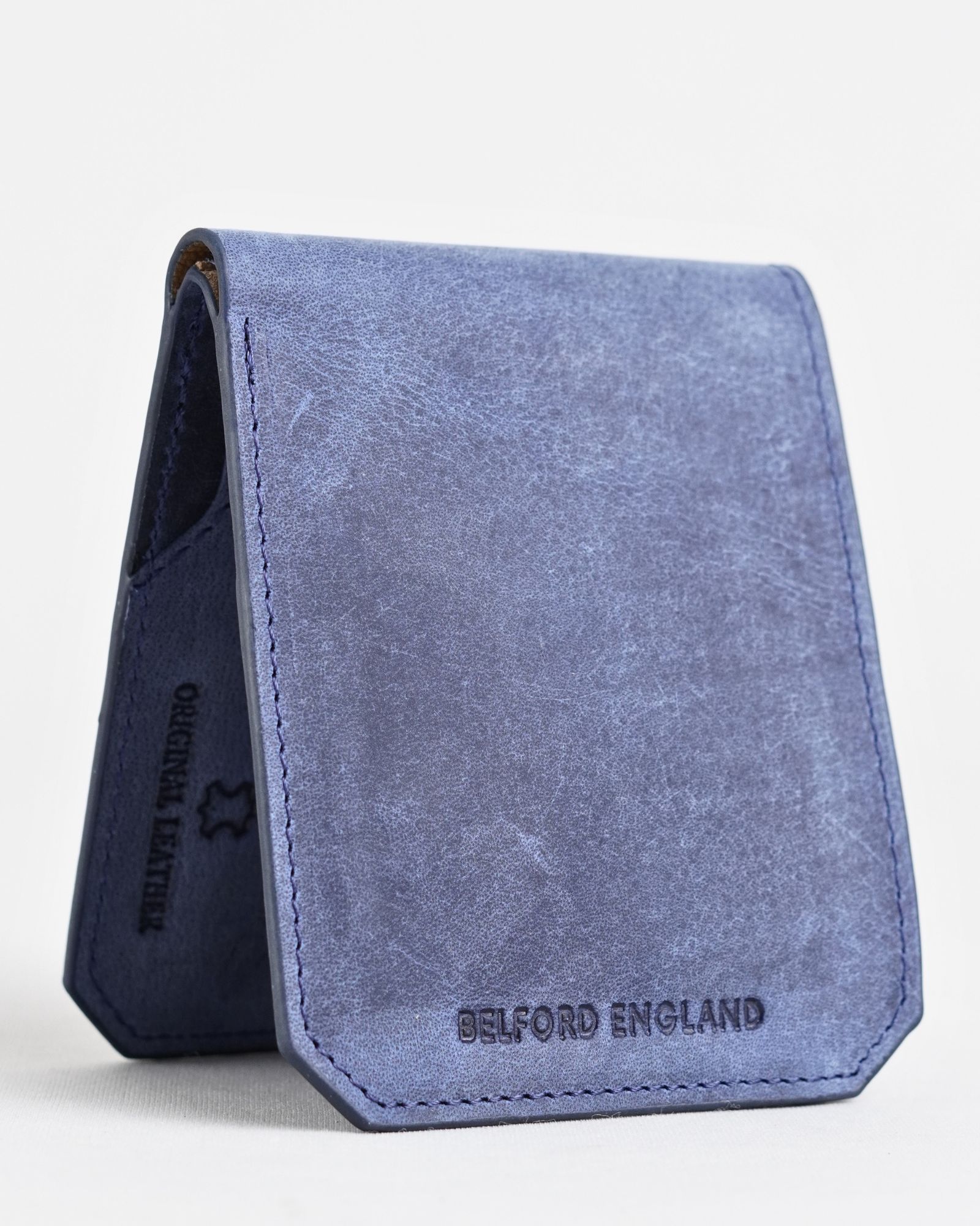 Miami (Sleek Series) - Men’s Original Leather Wallet (Rugged Blue) - Image 4
