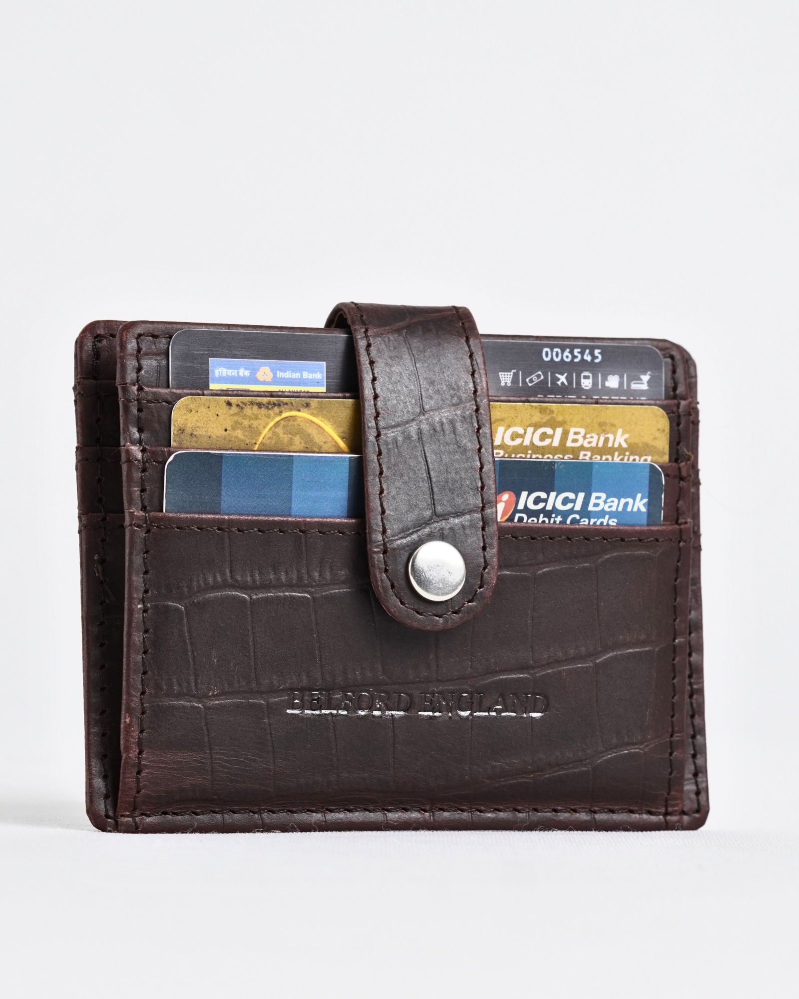 Chicago -  Men’s Original Leather Sleek Wallet - 10 Card Slots + Cash Holder  (Croco Rugged Brown)