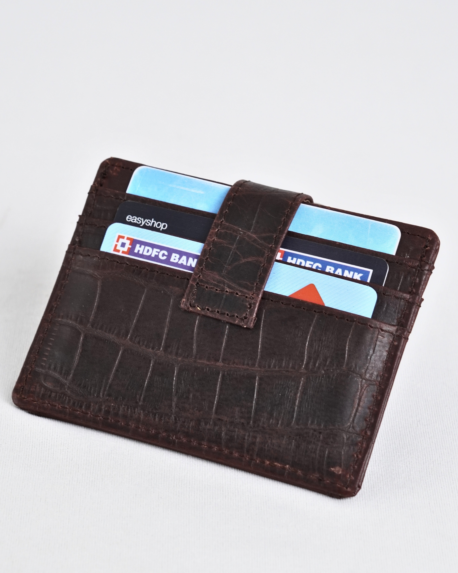 Chicago -  Men’s Original Leather Sleek Wallet - 10 Card Slots + Cash Holder  (Croco Rugged Brown) - Image 2