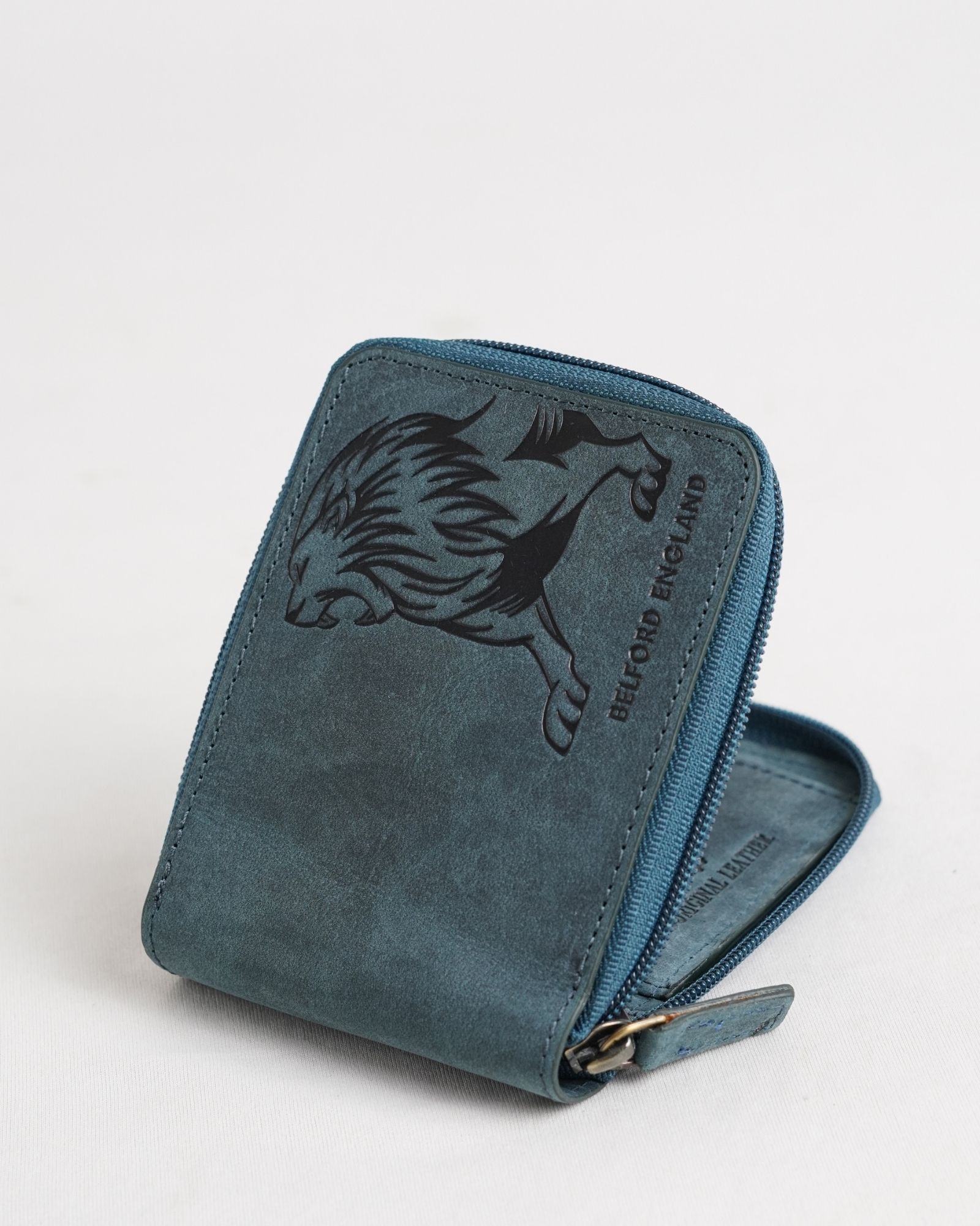 Tokyo (Wild Life Edition) Men’s Original Leather Wallet - Rugged Green - Lion - Image 2