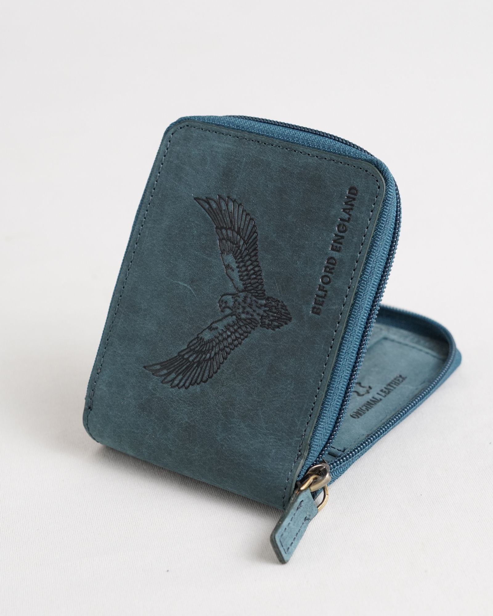 Tokyo (Wild Life Edition) Men’s Original Leather Wallet  - Rugged Green - Eagle - Image 2