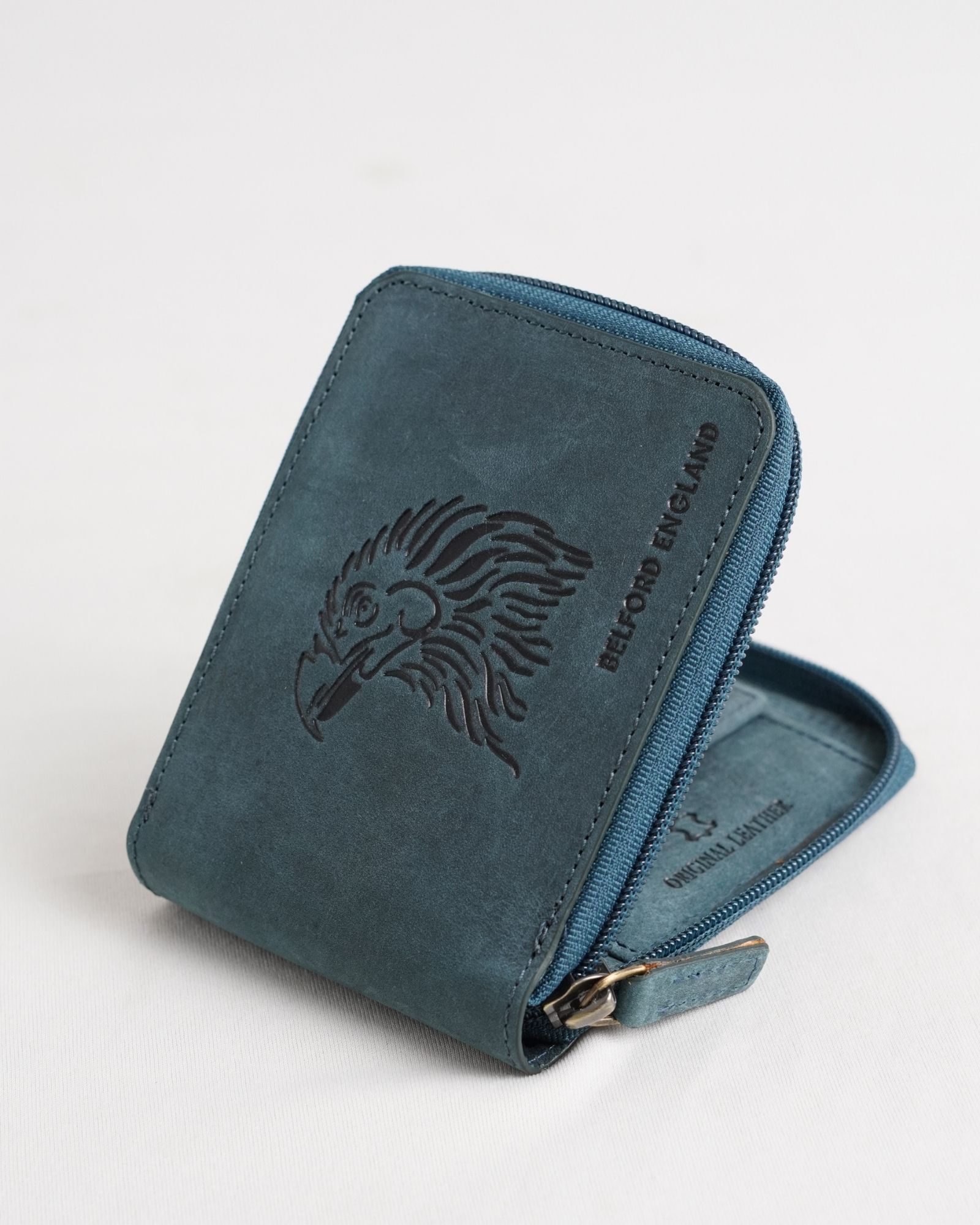 Tokyo (Wild Life Edition) Men’s Original Leather Wallet - Rugged Green - Falcon - Image 3